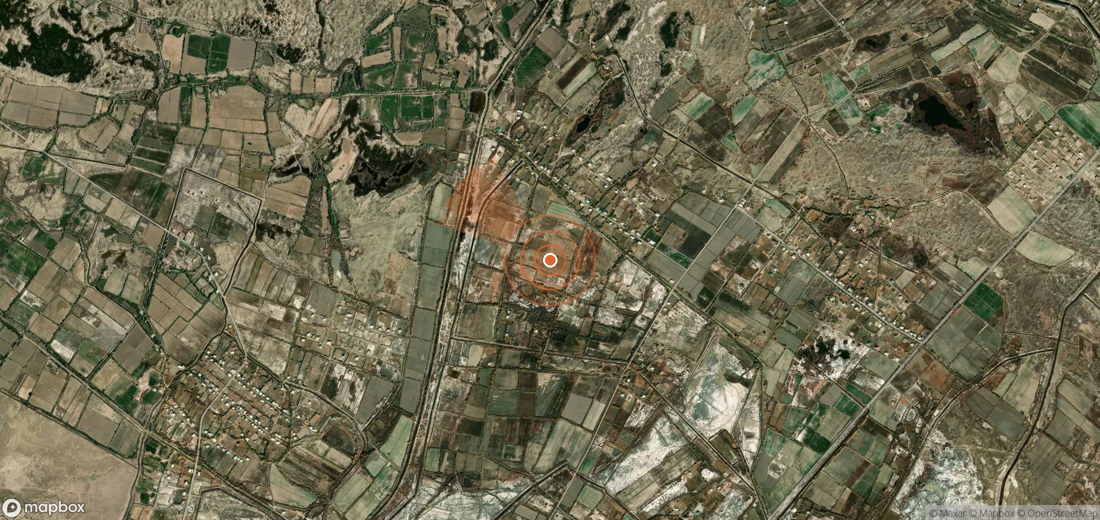Satellite map of methane plume locations in Turkmenistan