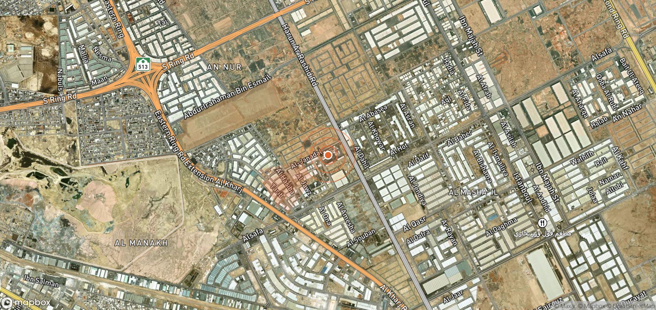 Satellite map of methane plume locations in Saudi Arabia