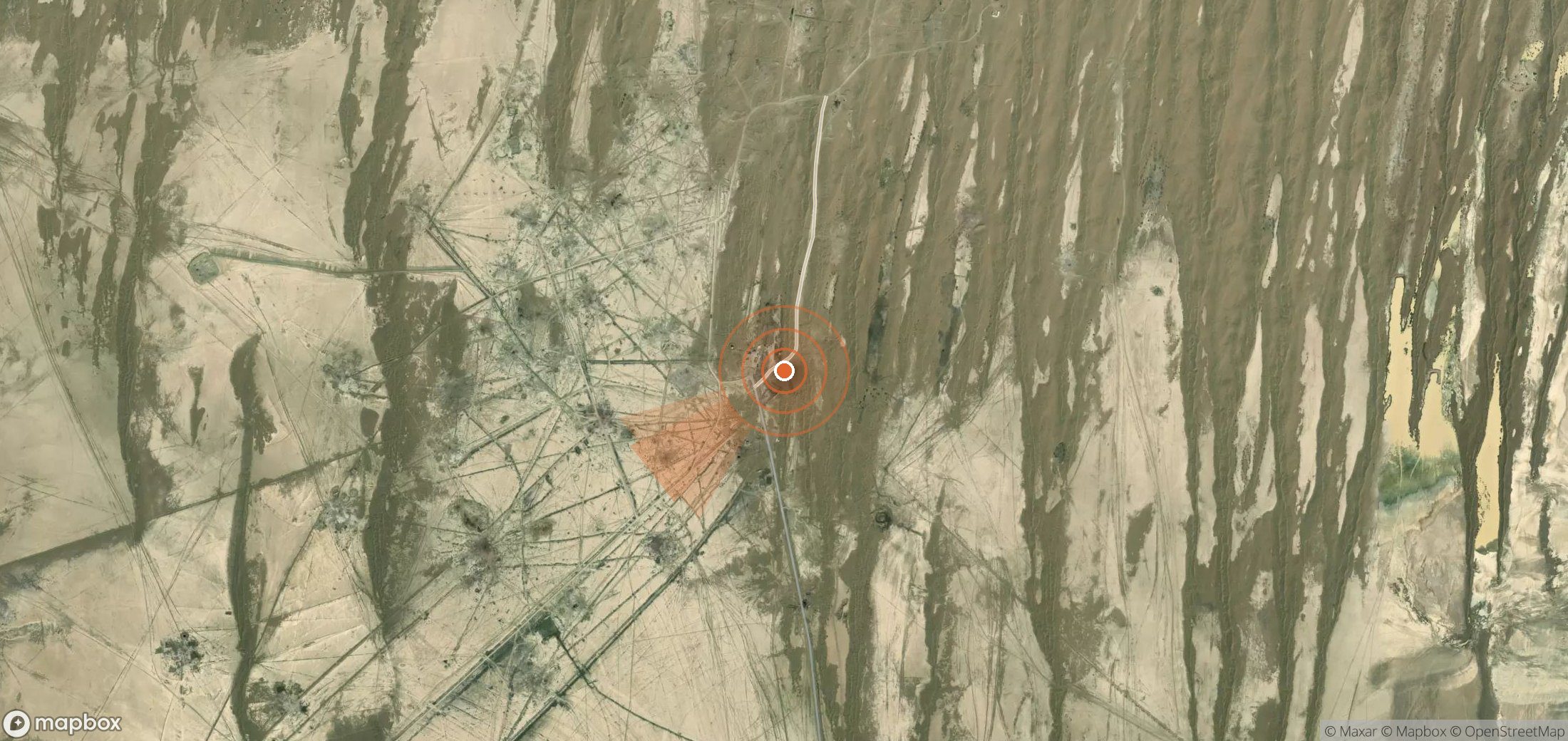 Satellite map of methane plume locations in Turkmenistan