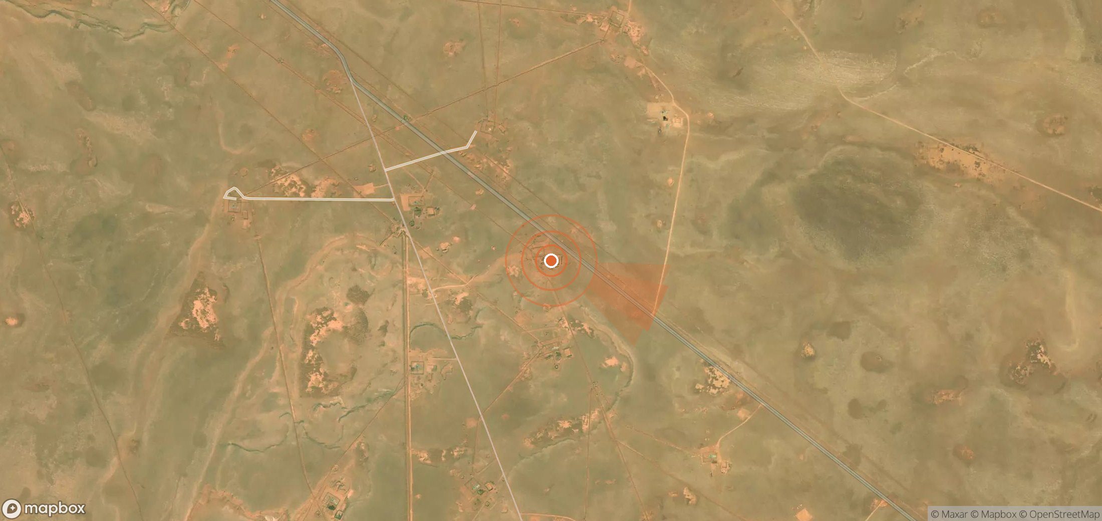 Mapa satelital de plumas de metano en Egipto