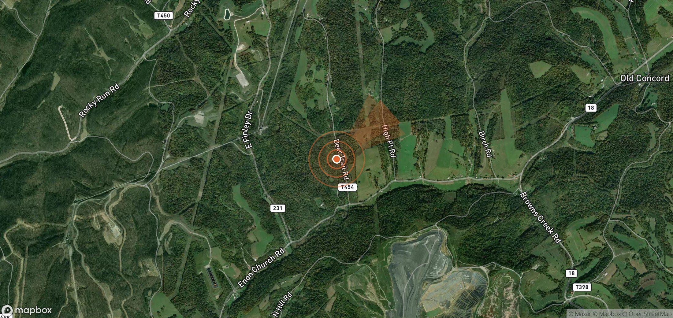 Satellite map of methane plume locations in United States