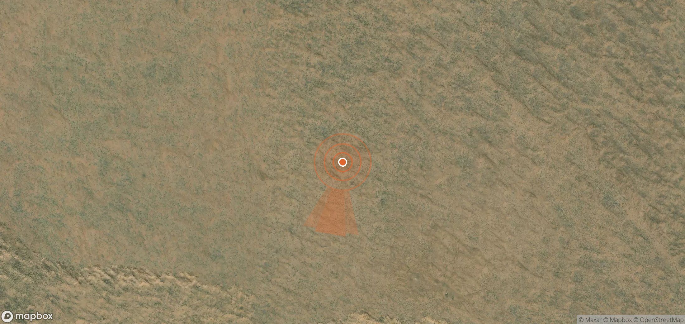 Satellite map of methane plume locations in Turkmenistan
