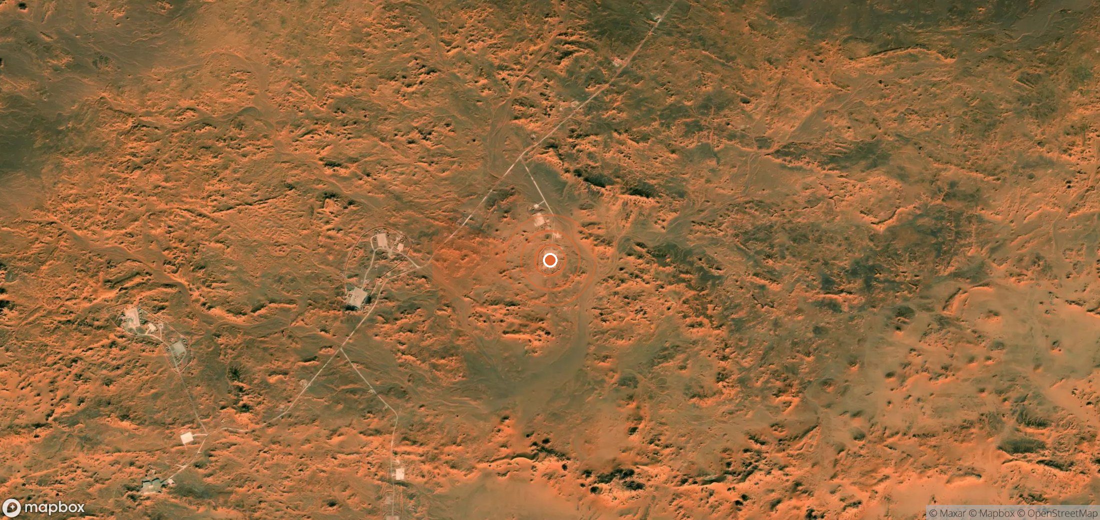 Satellite map of methane plume locations in Algeria