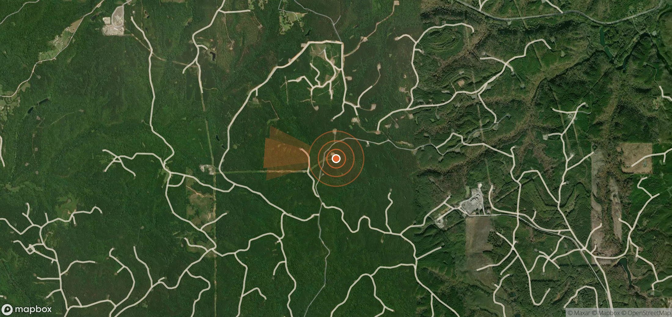 Mapa satelital de plumas de metano en Estados Unidos