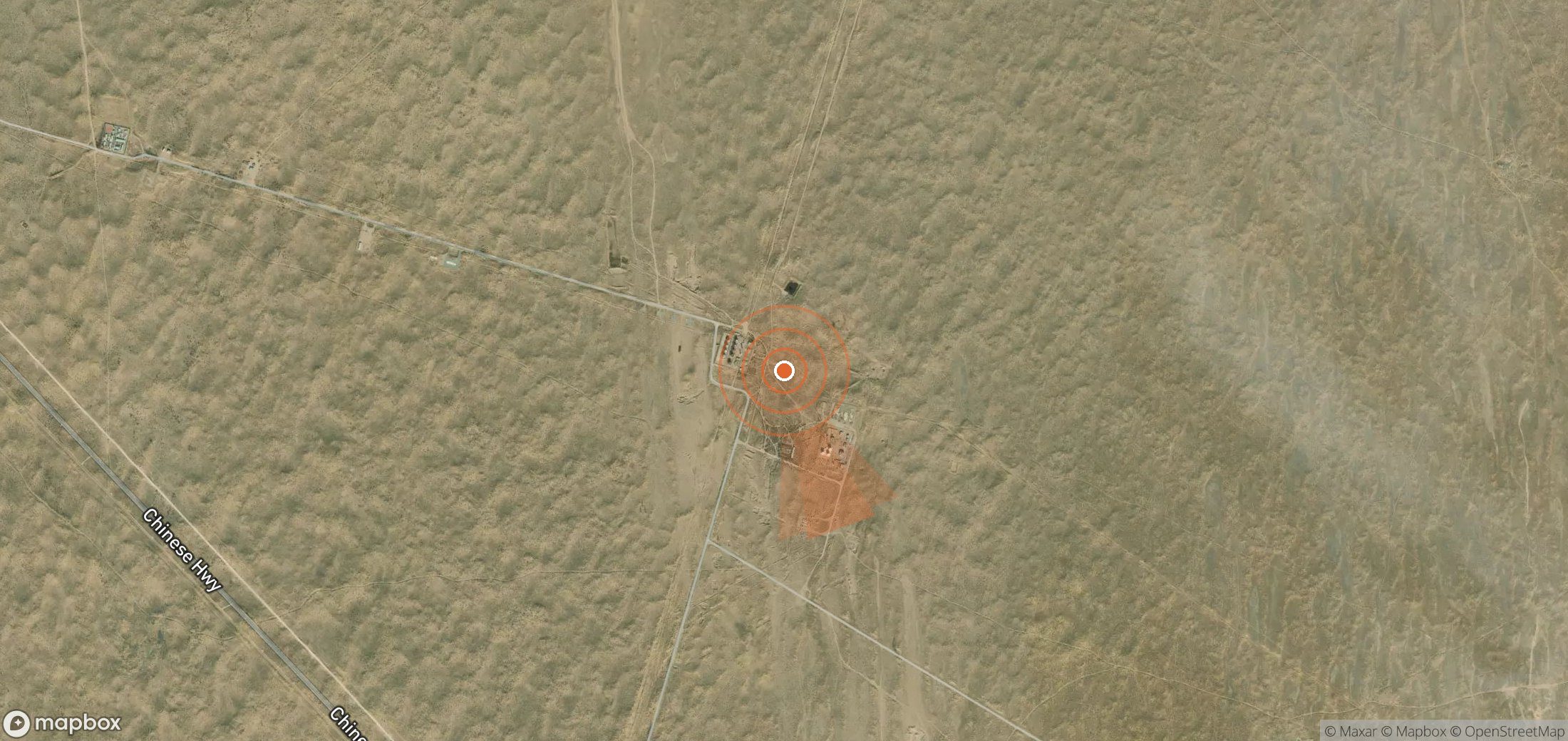 Satellite map of methane plume locations in Turkmenistan