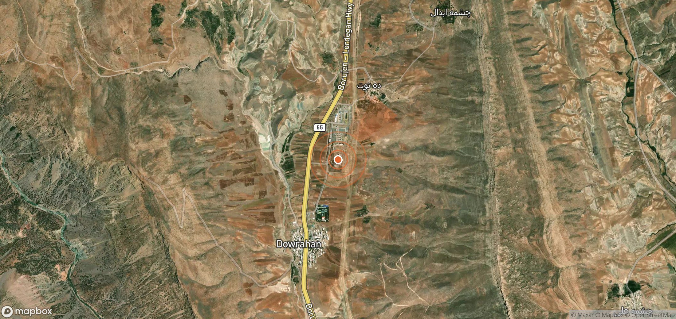 Mapa satelital de plumas de metano en Irán
