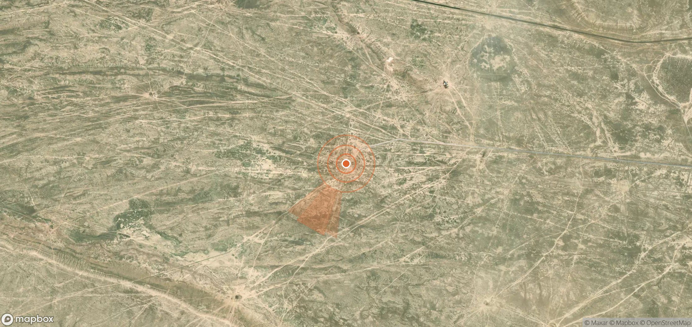 Mapa satelital de plumas de metano en Kazajistán