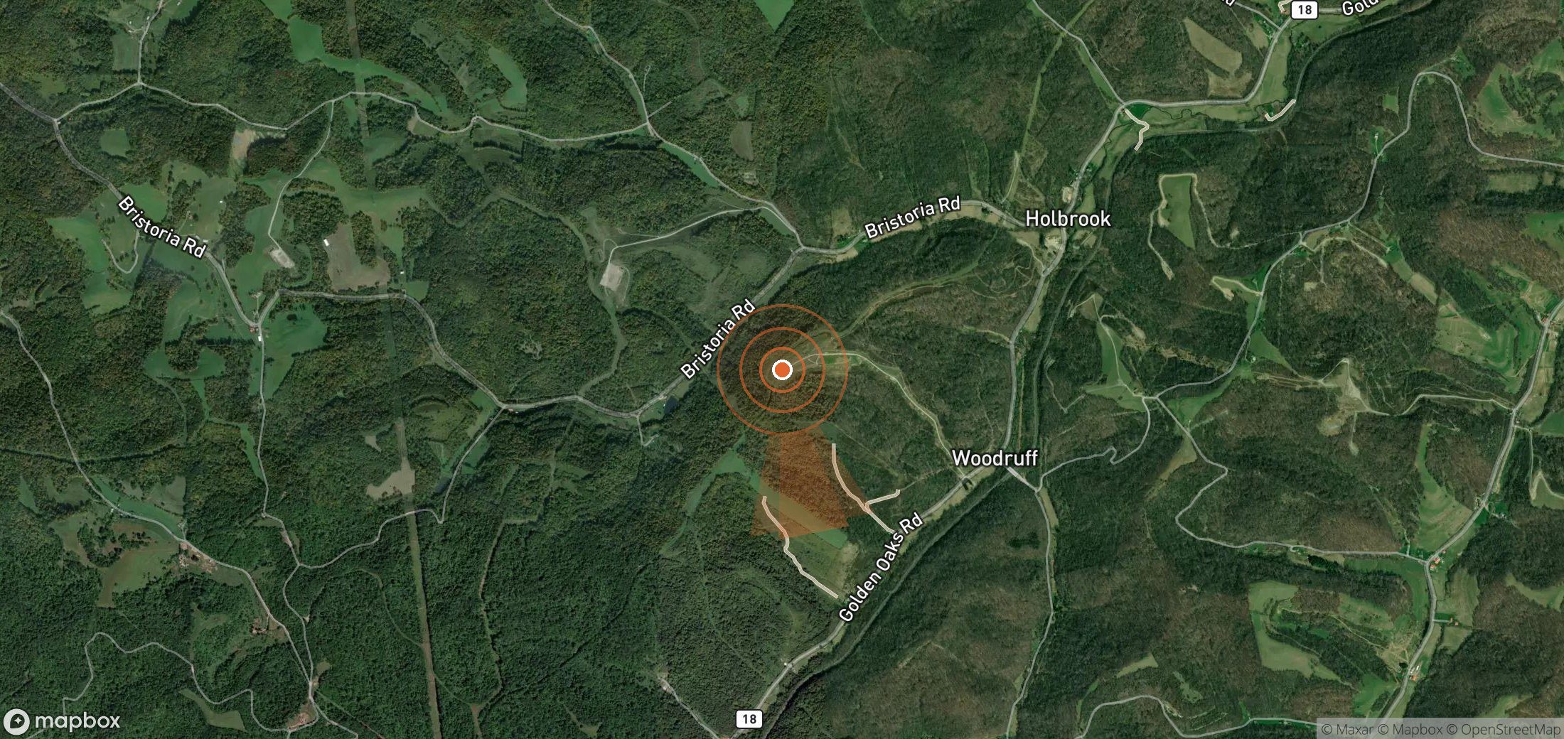 Satellite map of methane plume locations in United States