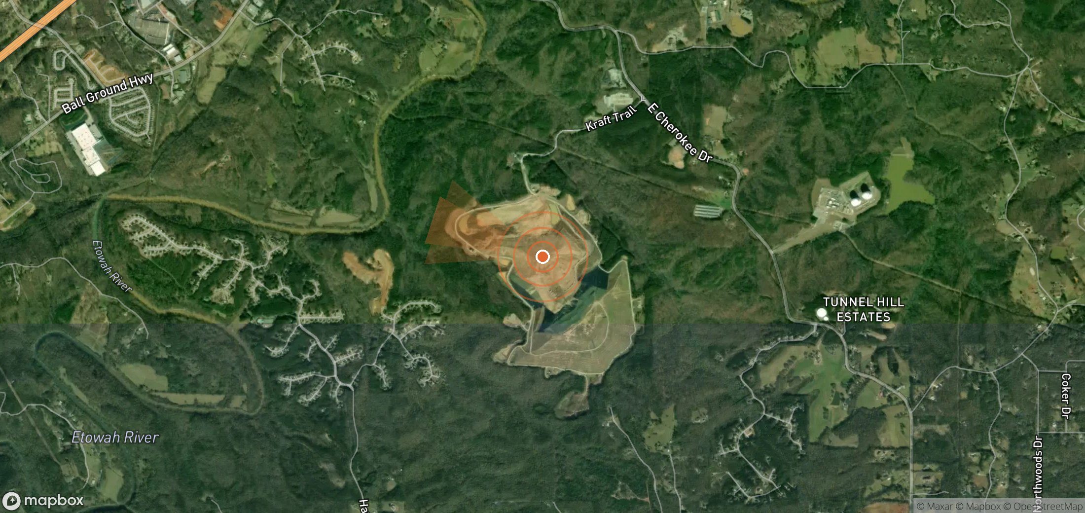 Mapa satelital de plumas de metano en Estados Unidos