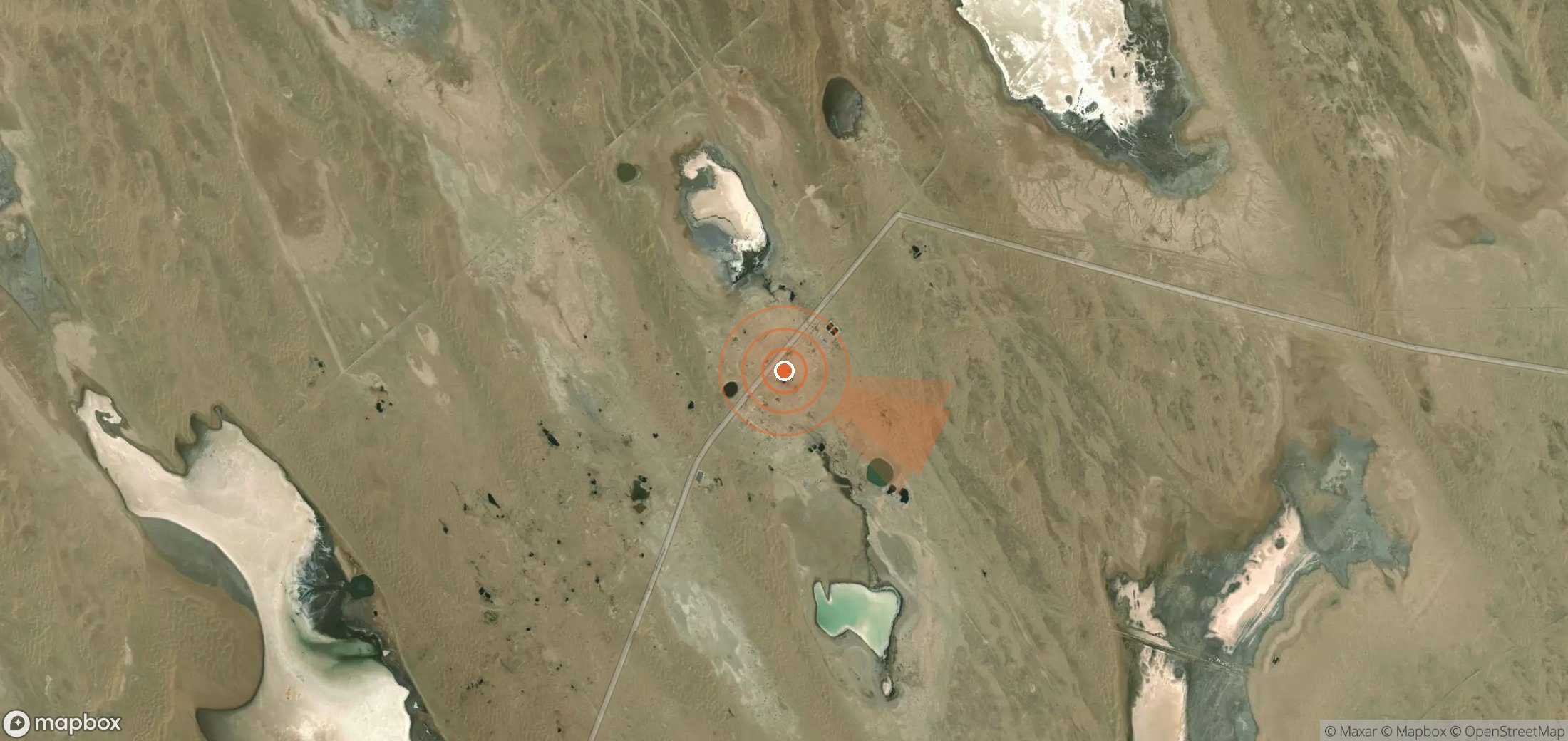 Mapa satelital de plumas de metano en Turkmenistán