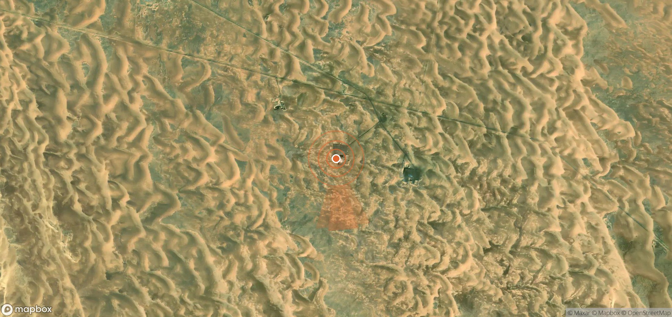 Satellite map of methane plume locations in Egypt