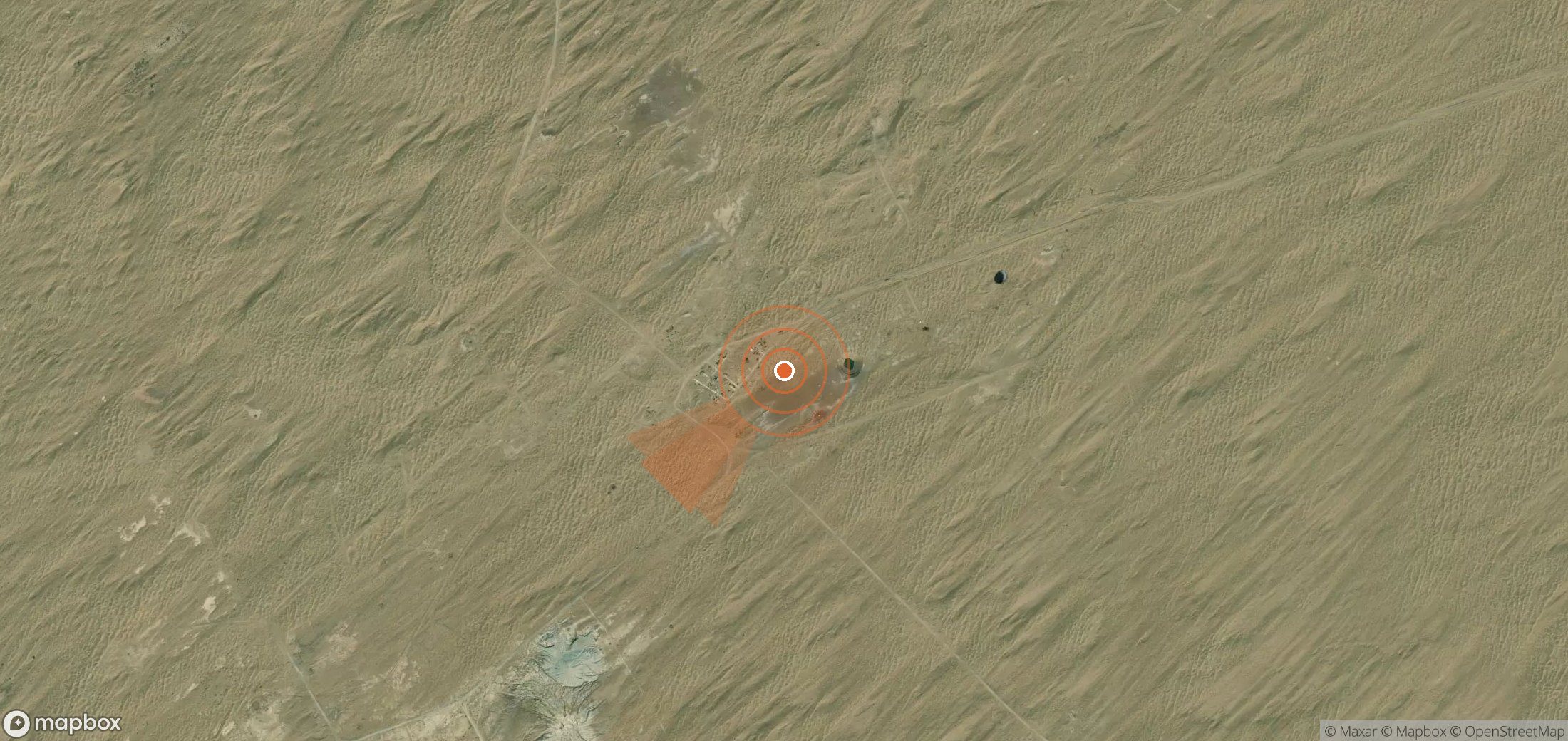 Mapa satelital de plumas de metano en Turkmenistán