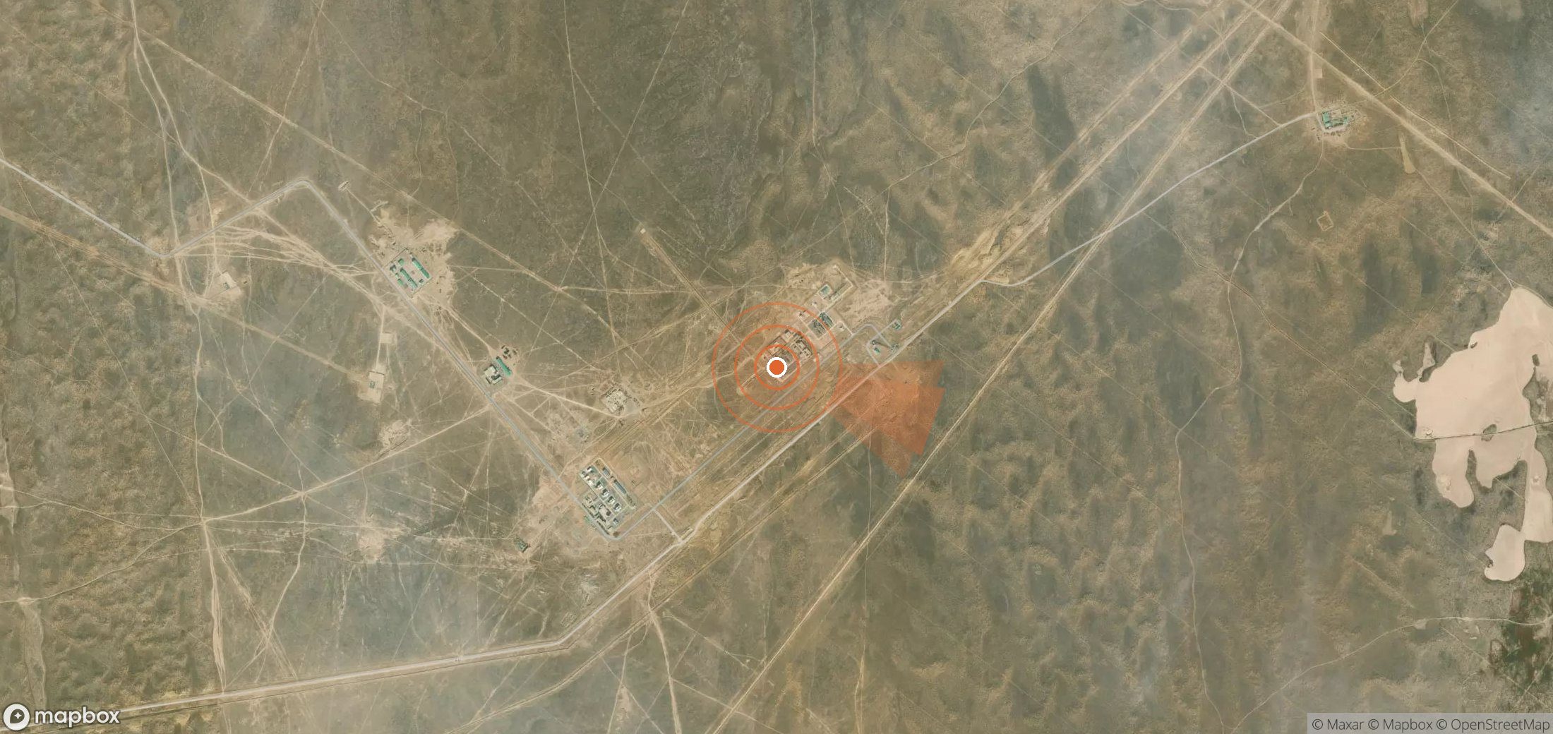 Mapa satelital de plumas de metano en Turkmenistán