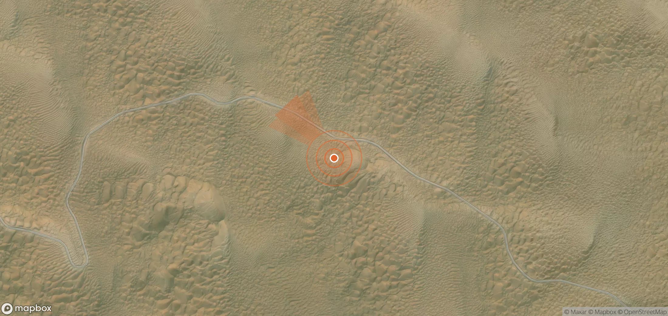 Mapa satelital de plumas de metano en China