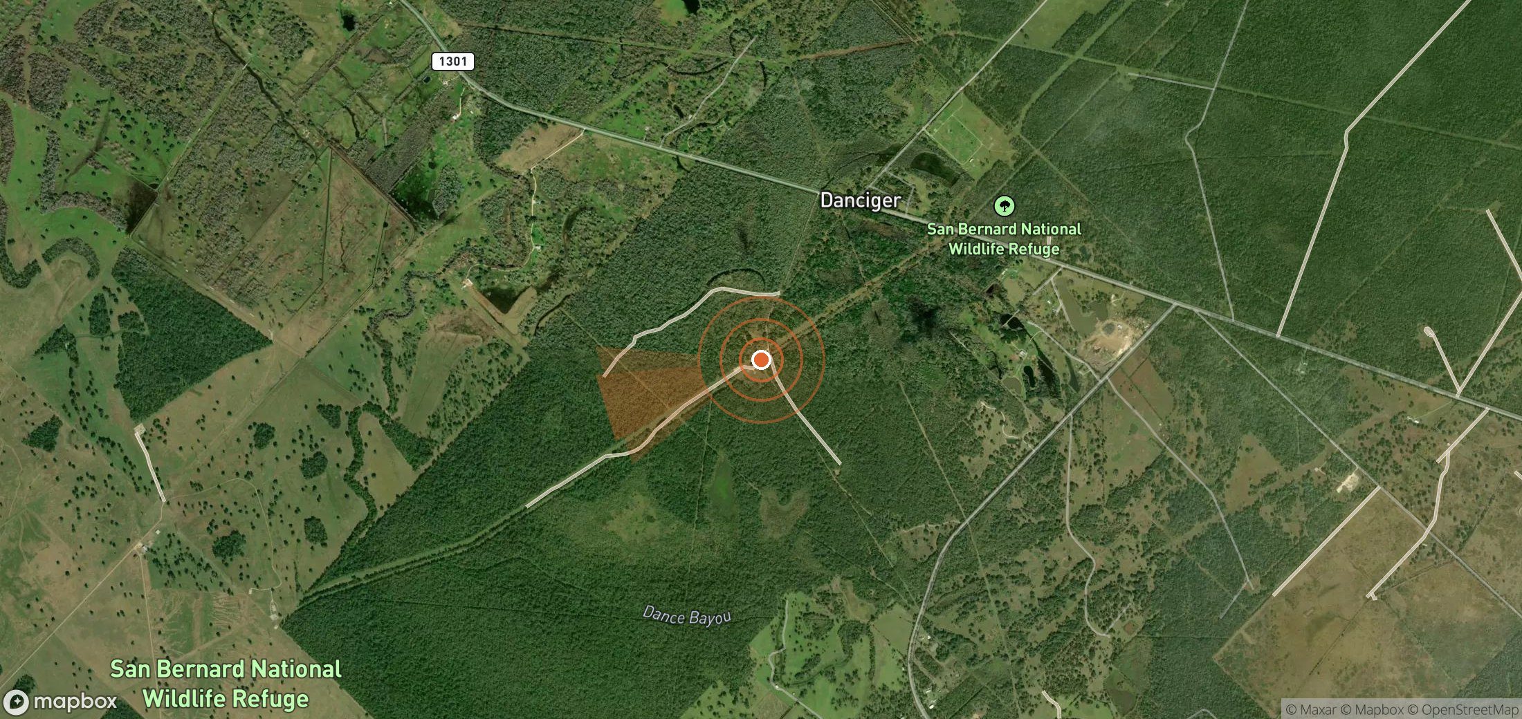 Satellite map of methane plume locations in United States