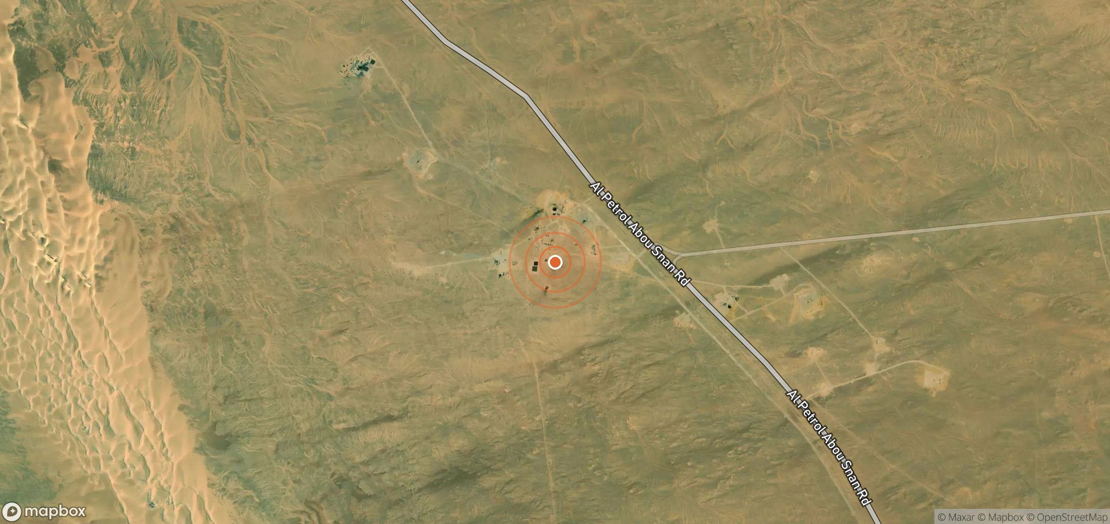 Mapa satelital de plumas de metano en Egipto