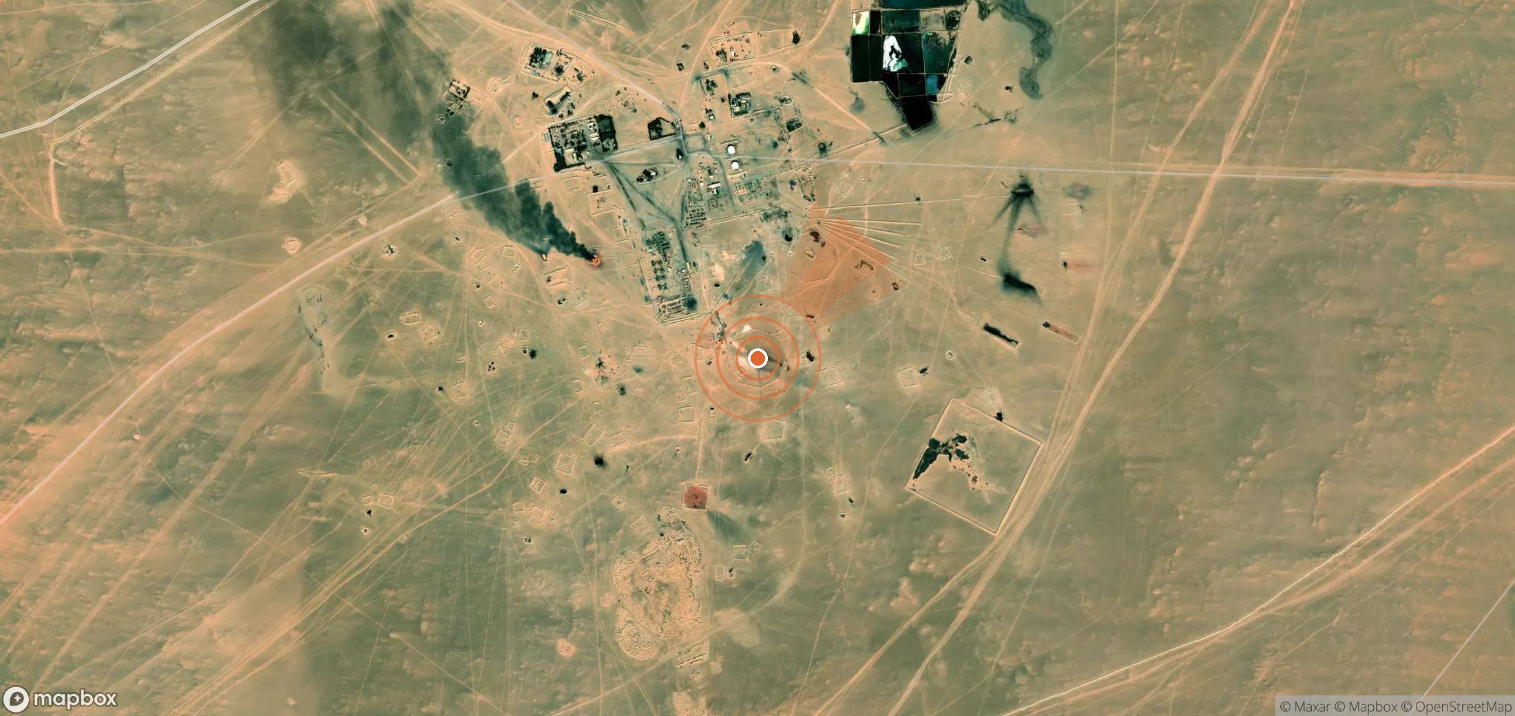 Satellite map of methane plume locations in Libya