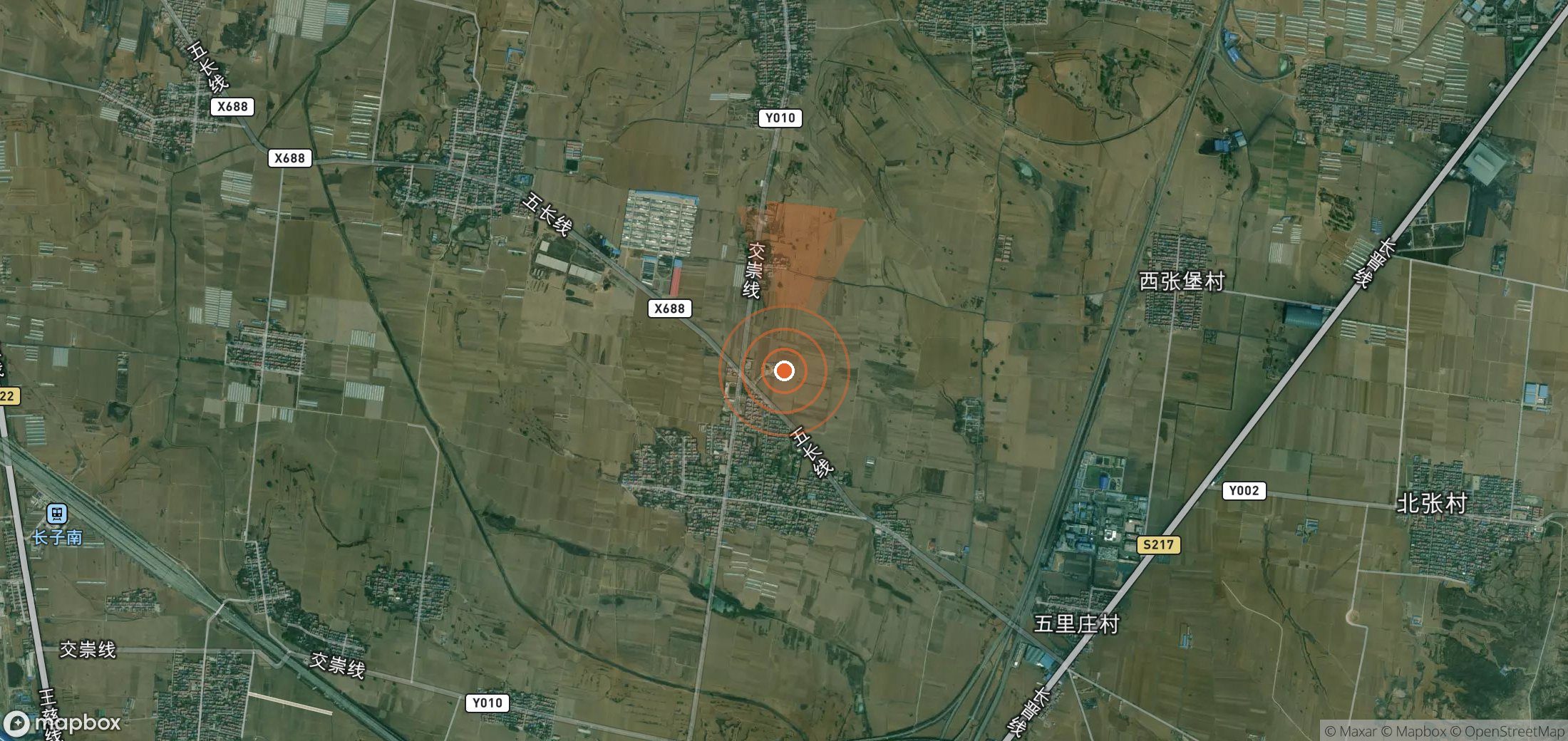 Satellite map of methane plume locations in China