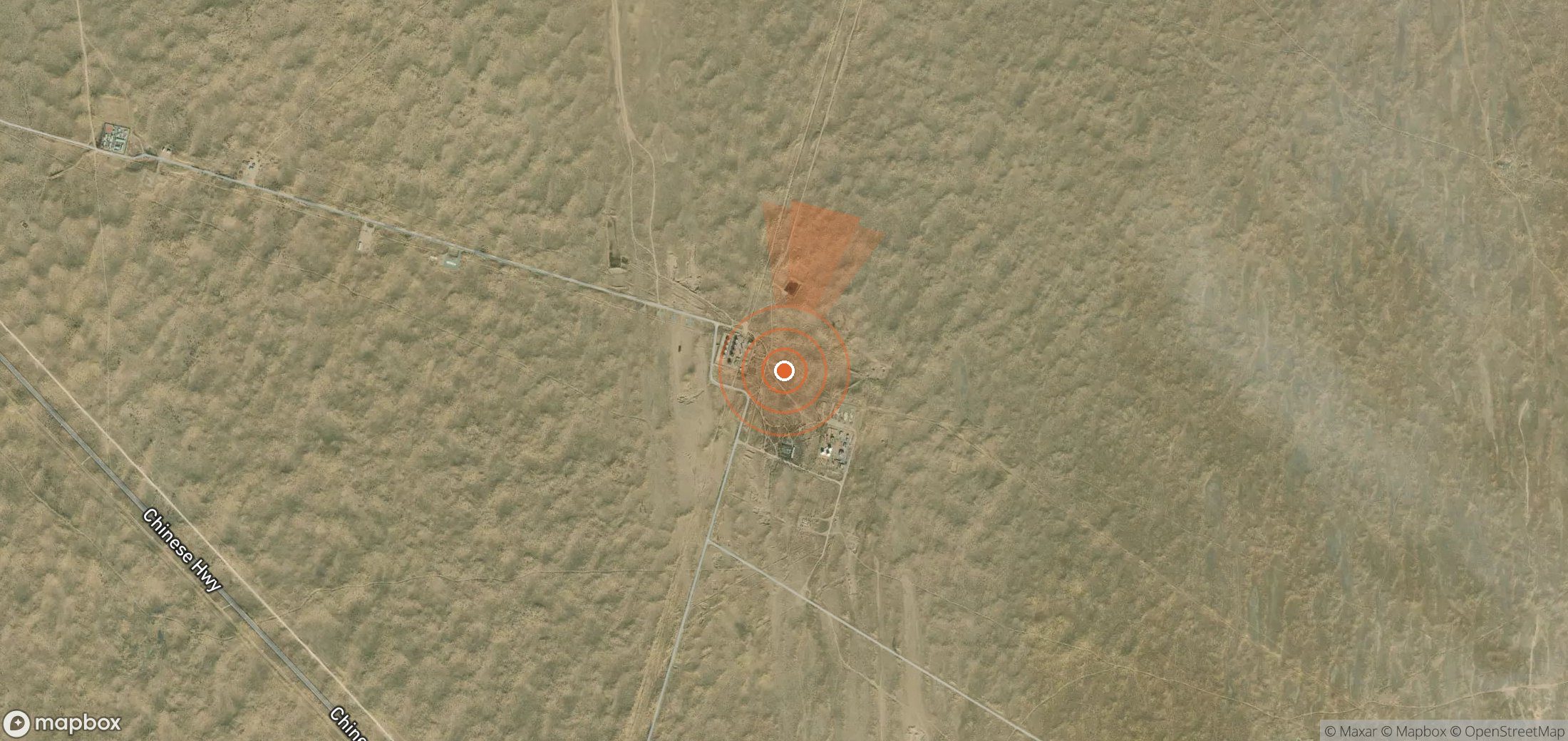 Satellite map of methane plume locations in Turkmenistan