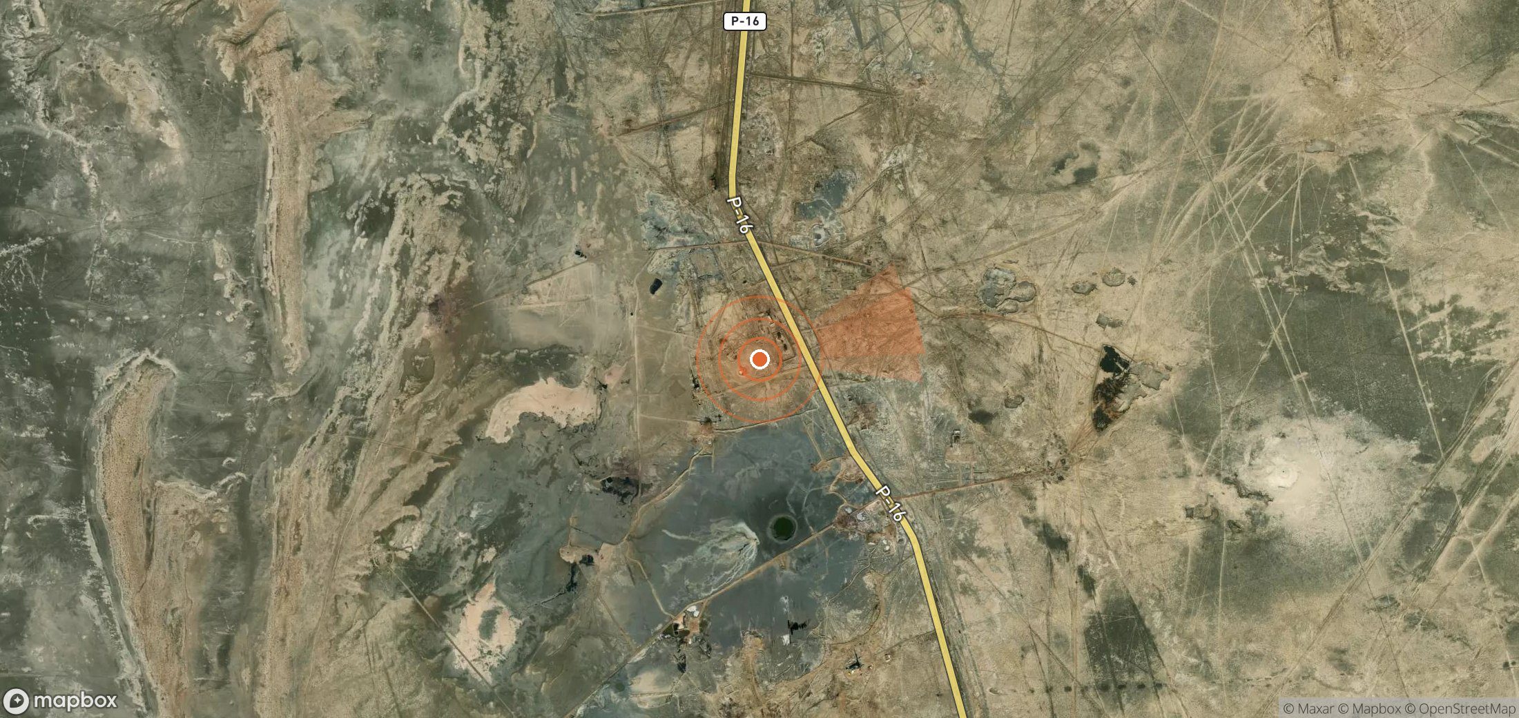 Satellite map of methane plume locations in Turkmenistan