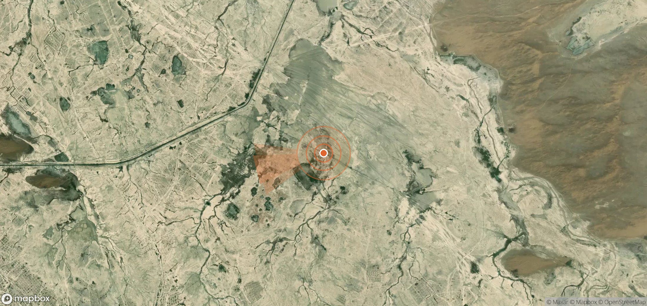 Mapa satelital de plumas de metano en Turkmenistán