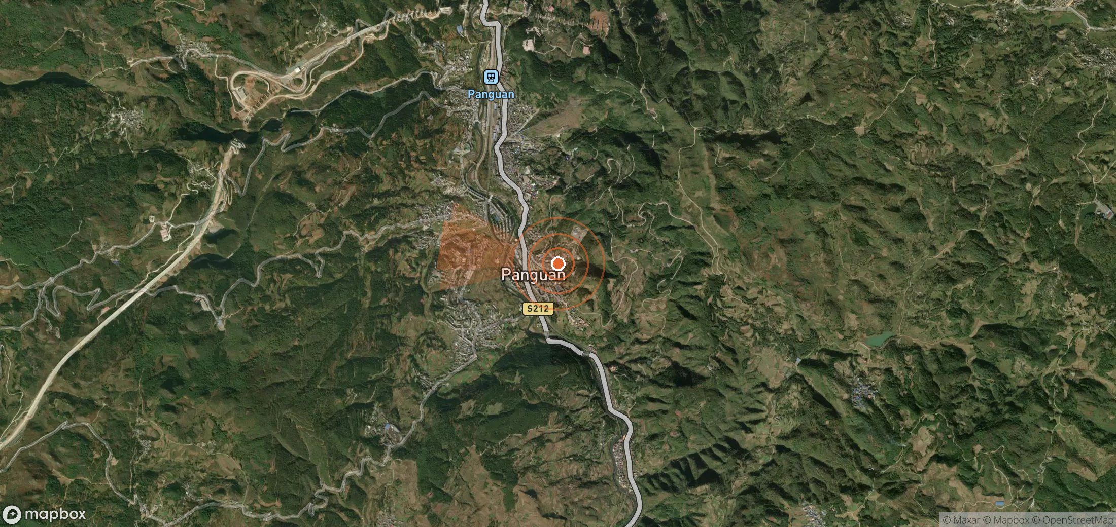 Satellite map of methane plume locations in China