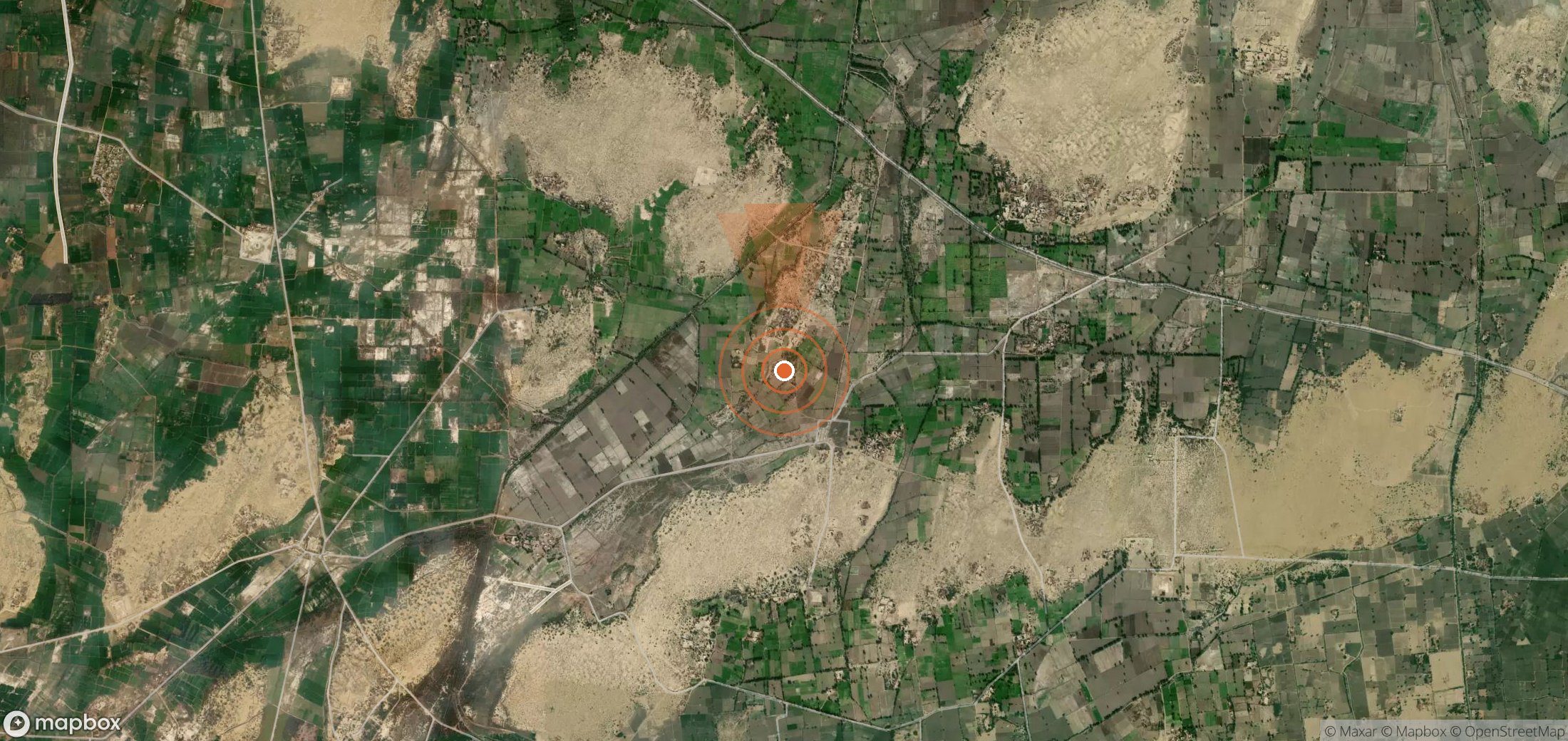 Satellite map of methane plume locations in Pakistan