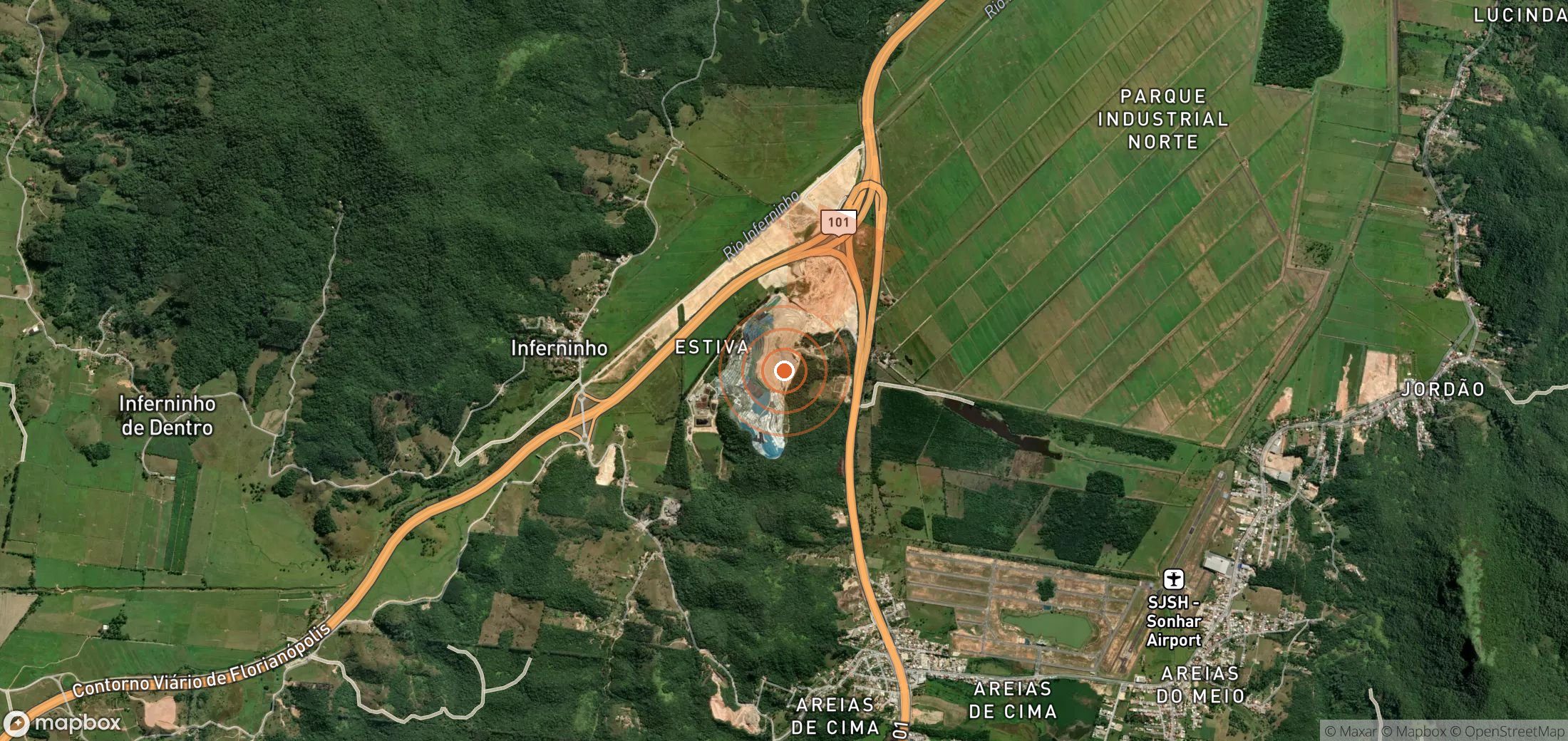 Satellite map of methane plume locations in Brazil