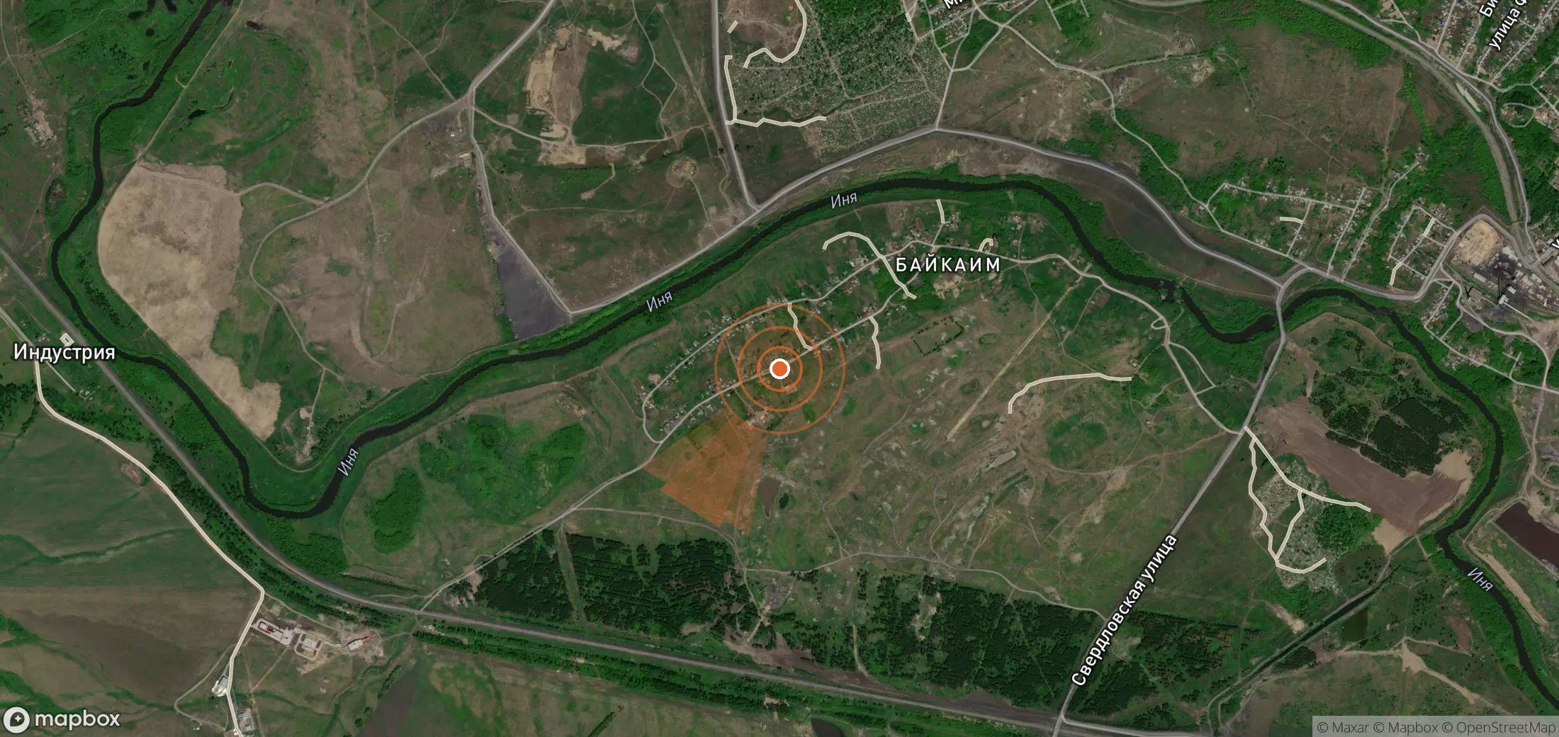 Satellite map of methane plume locations in Russia