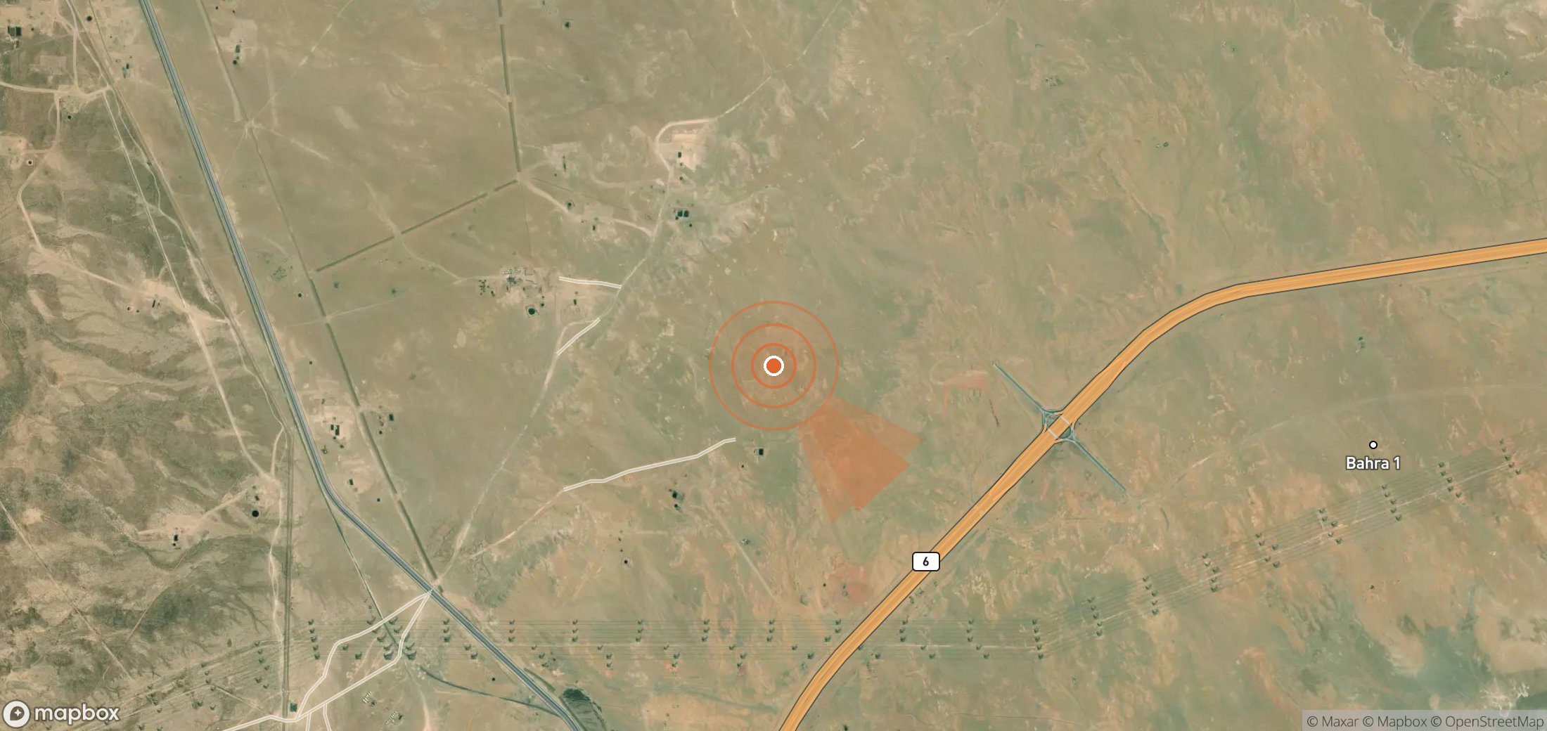 Mapa satelital de plumas de metano en Kuwait