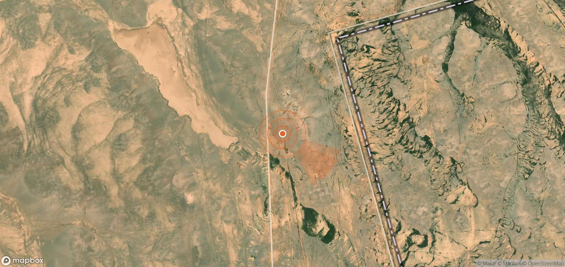 Mapa satelital de plumas de metano en Jordania