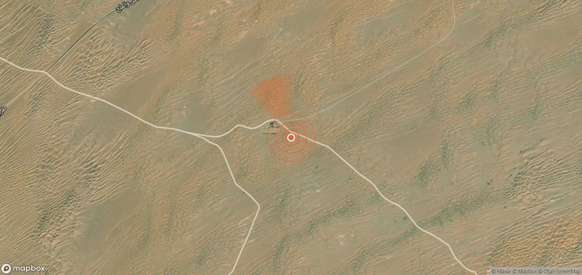 Satellite map of methane plume locations in Yemen