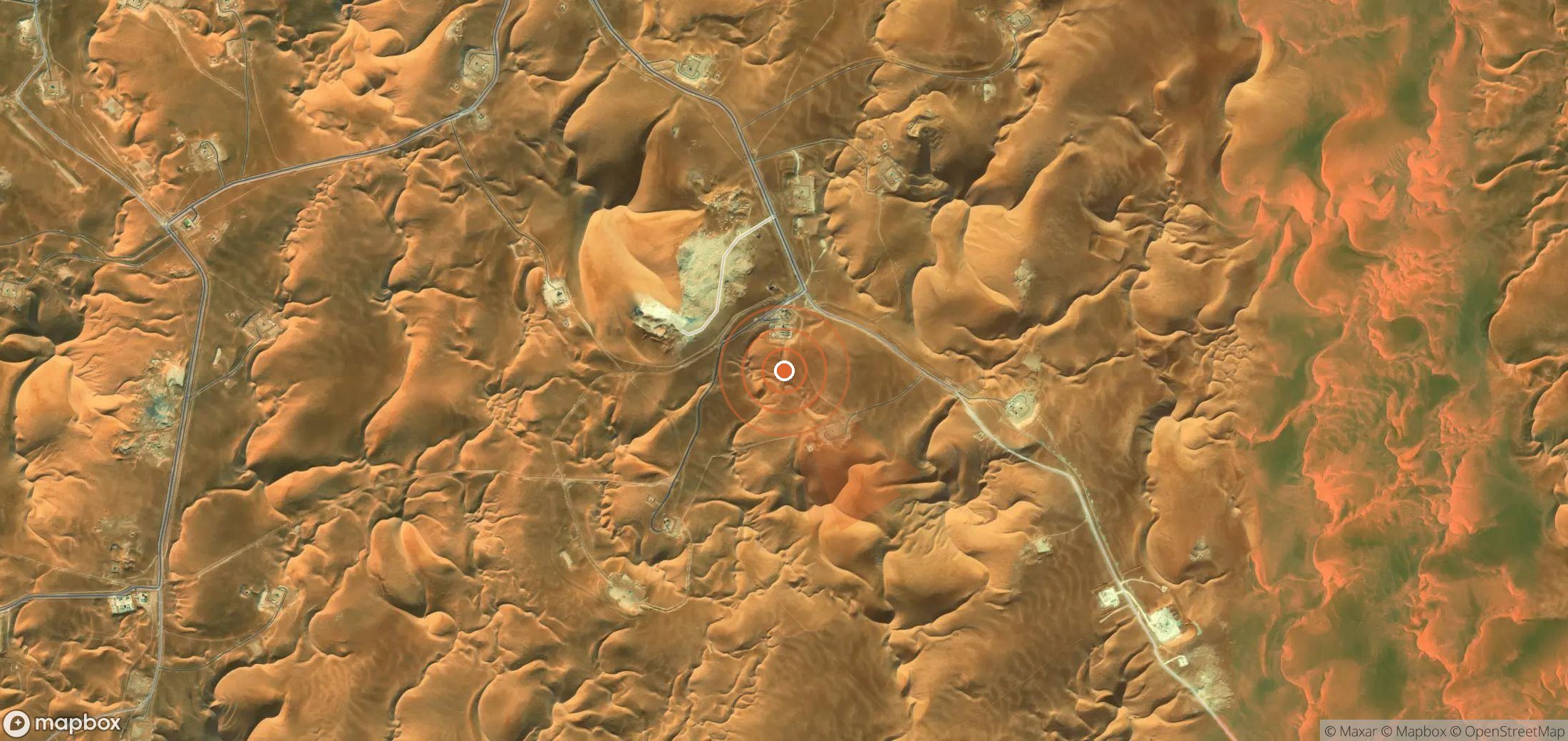 Satellite map of methane plume locations in Algeria