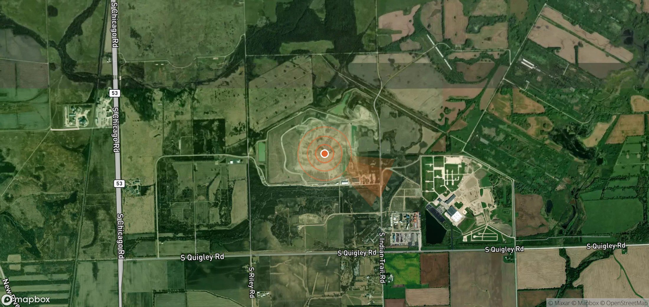 Satellite map of methane plume locations in United States