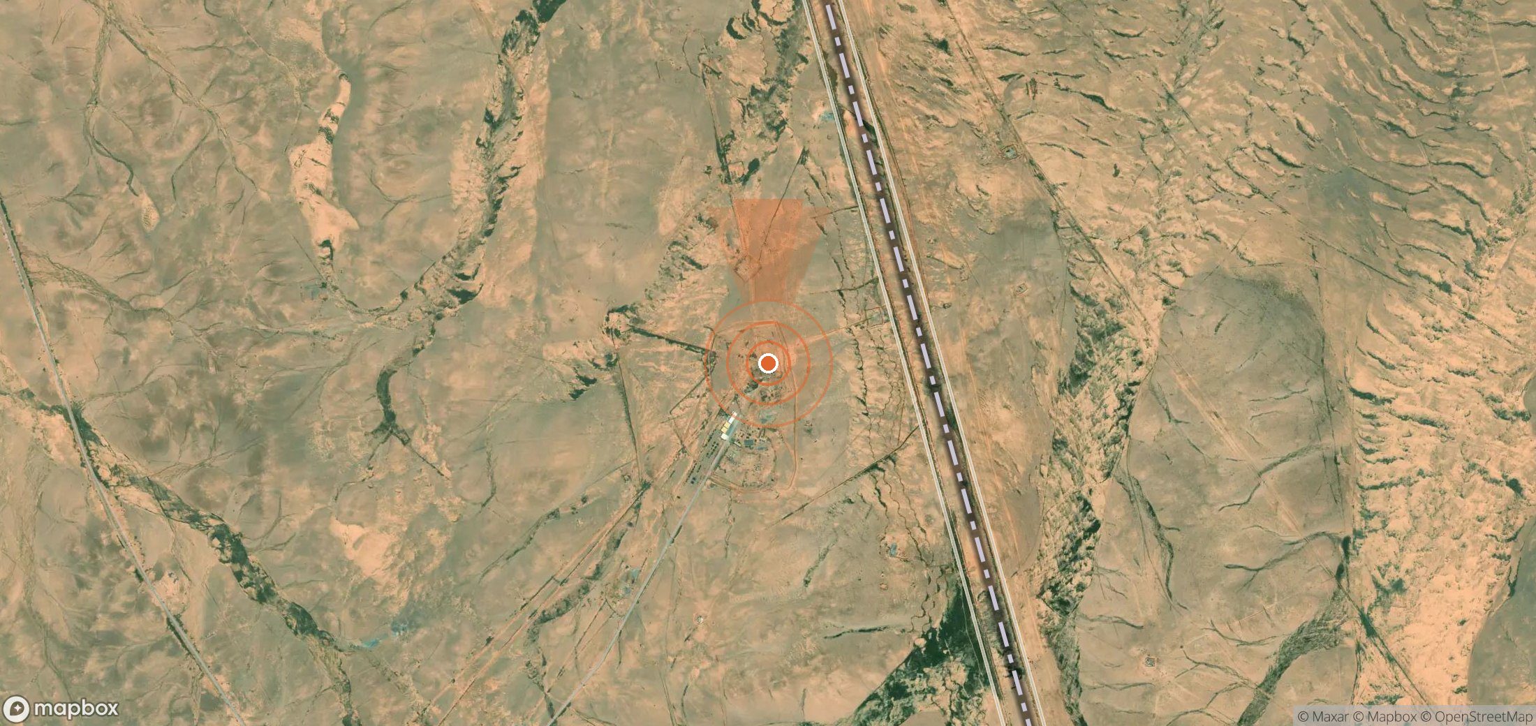 Mapa satelital de plumas de metano en Jordania