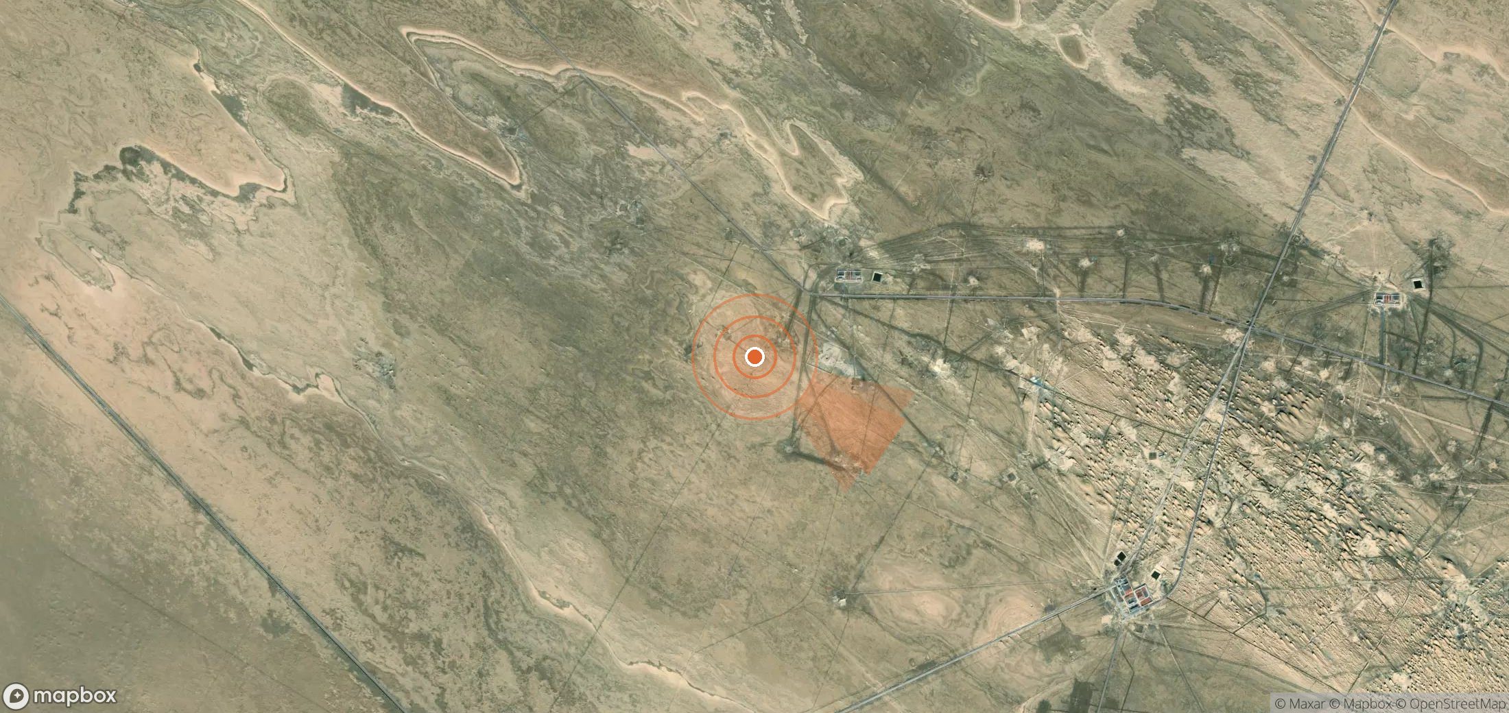 Mapa satelital de plumas de metano en China