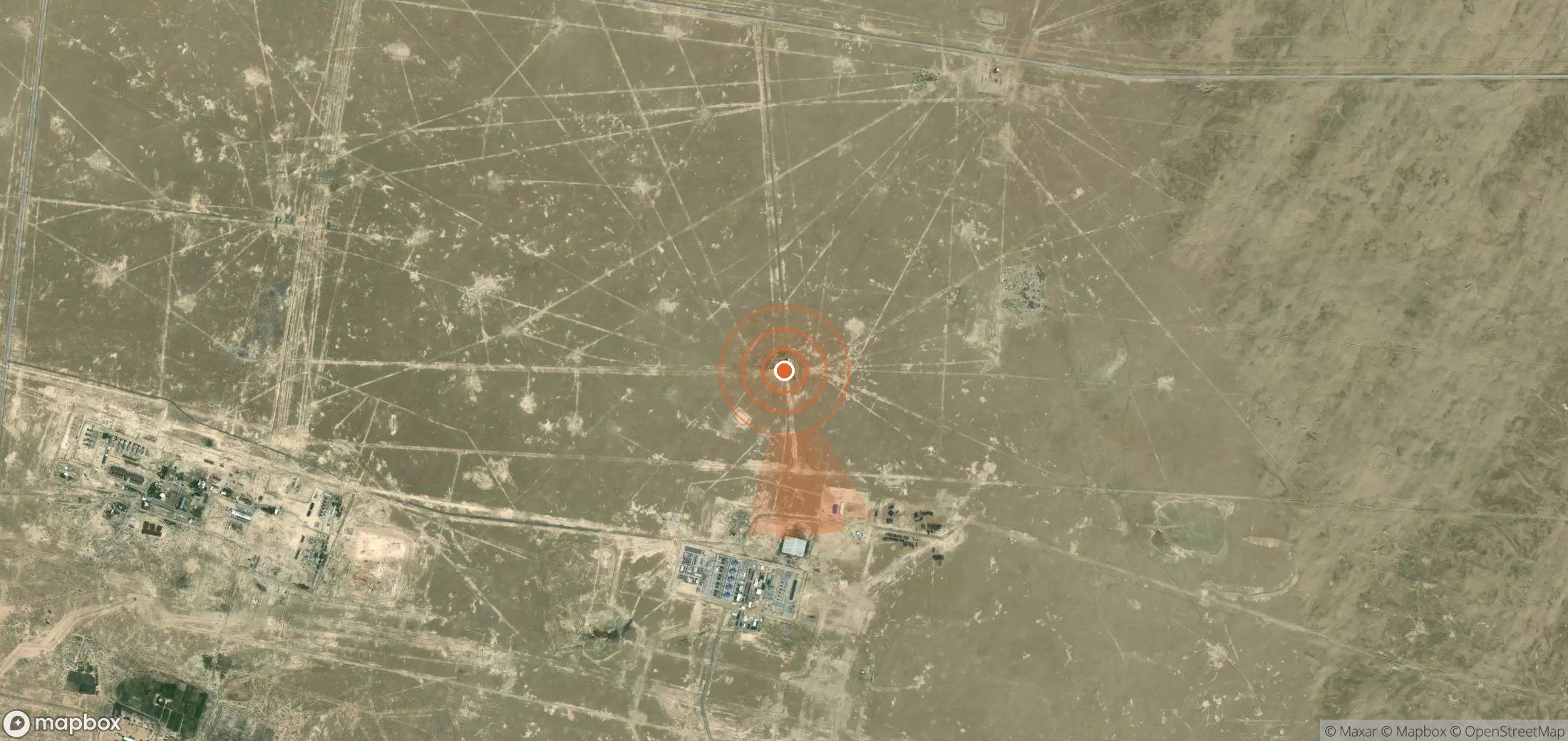 Satellite map of methane plume locations in Uzbekistan