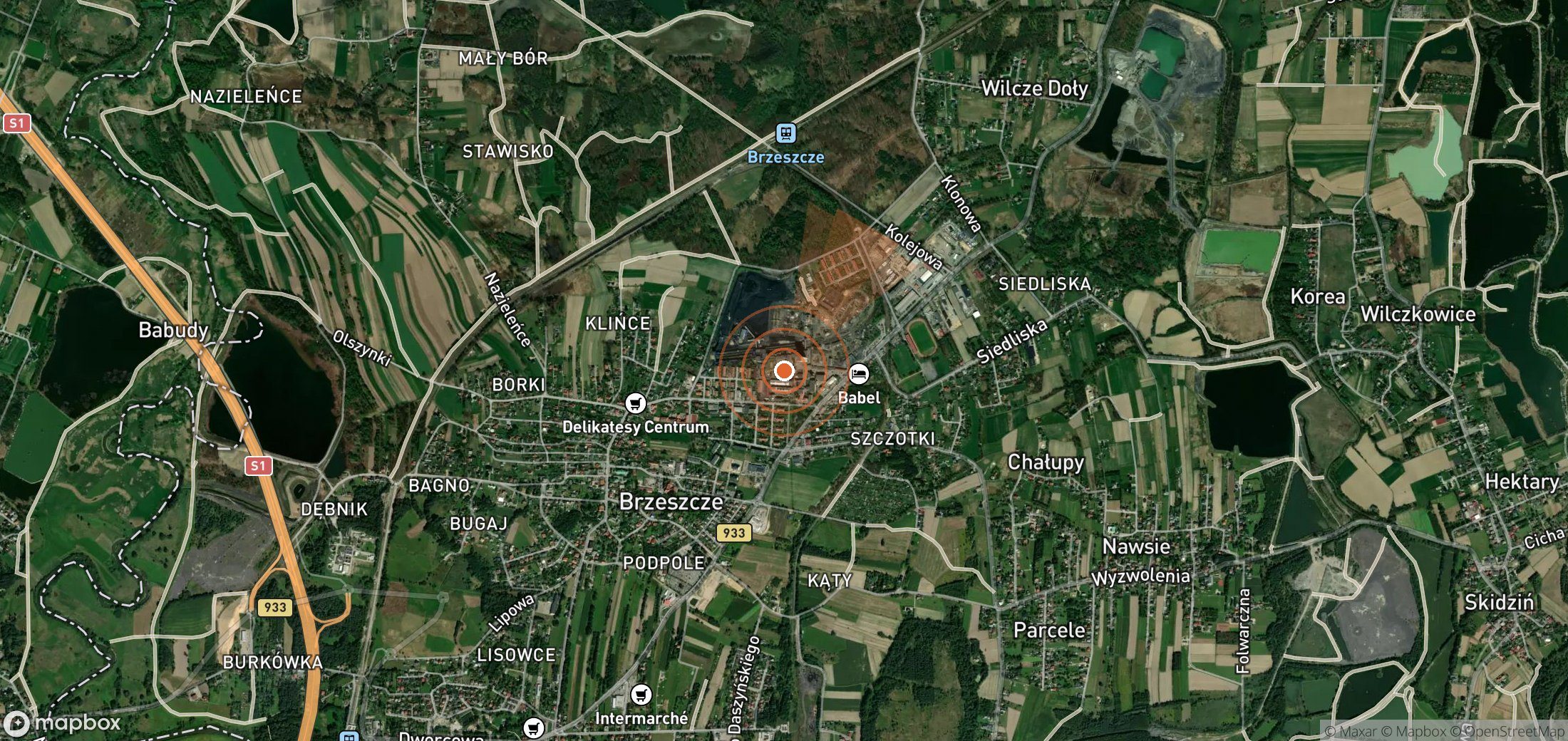 Mapa satelital de plumas de metano en Polonia