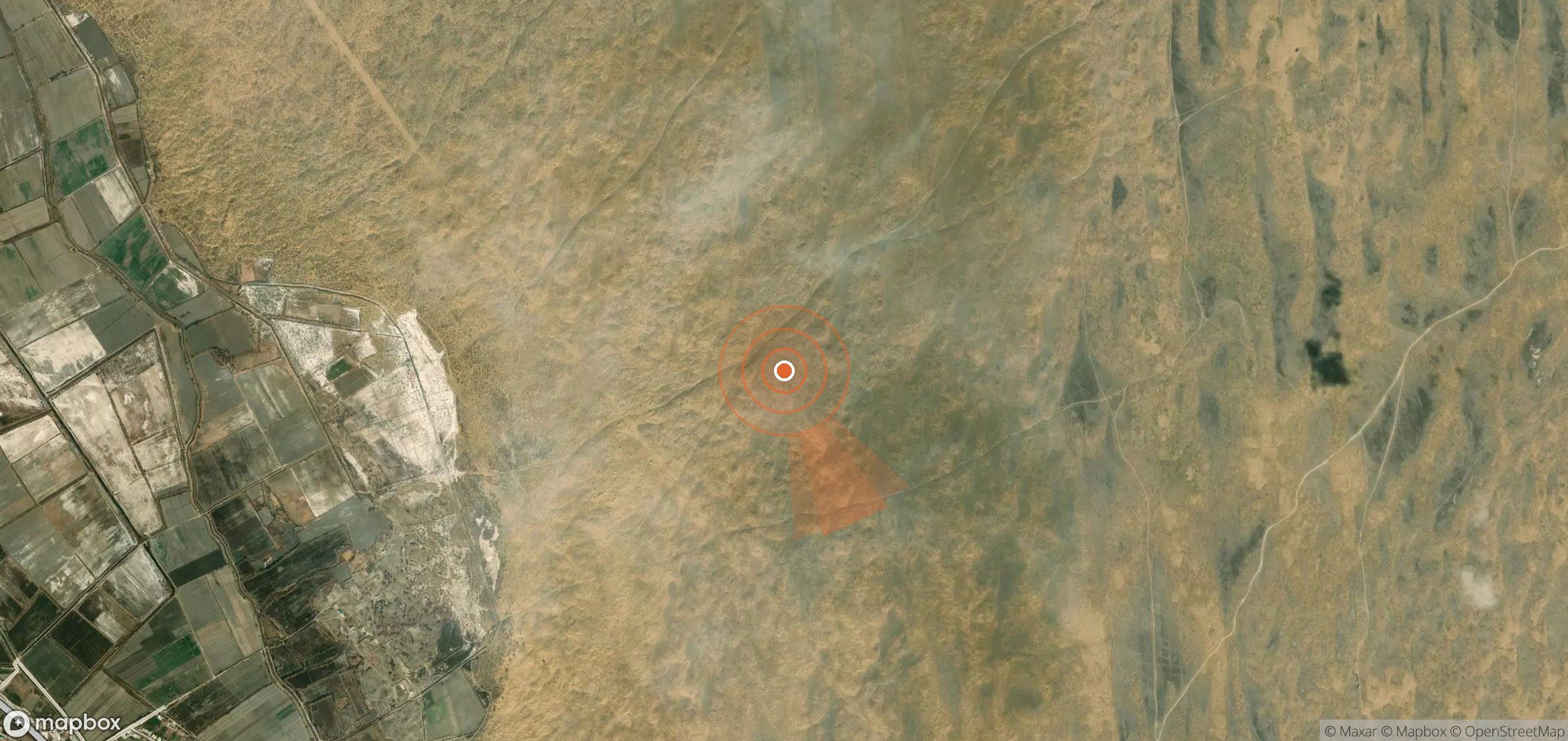 Satellite map of methane plume locations in Turkmenistan