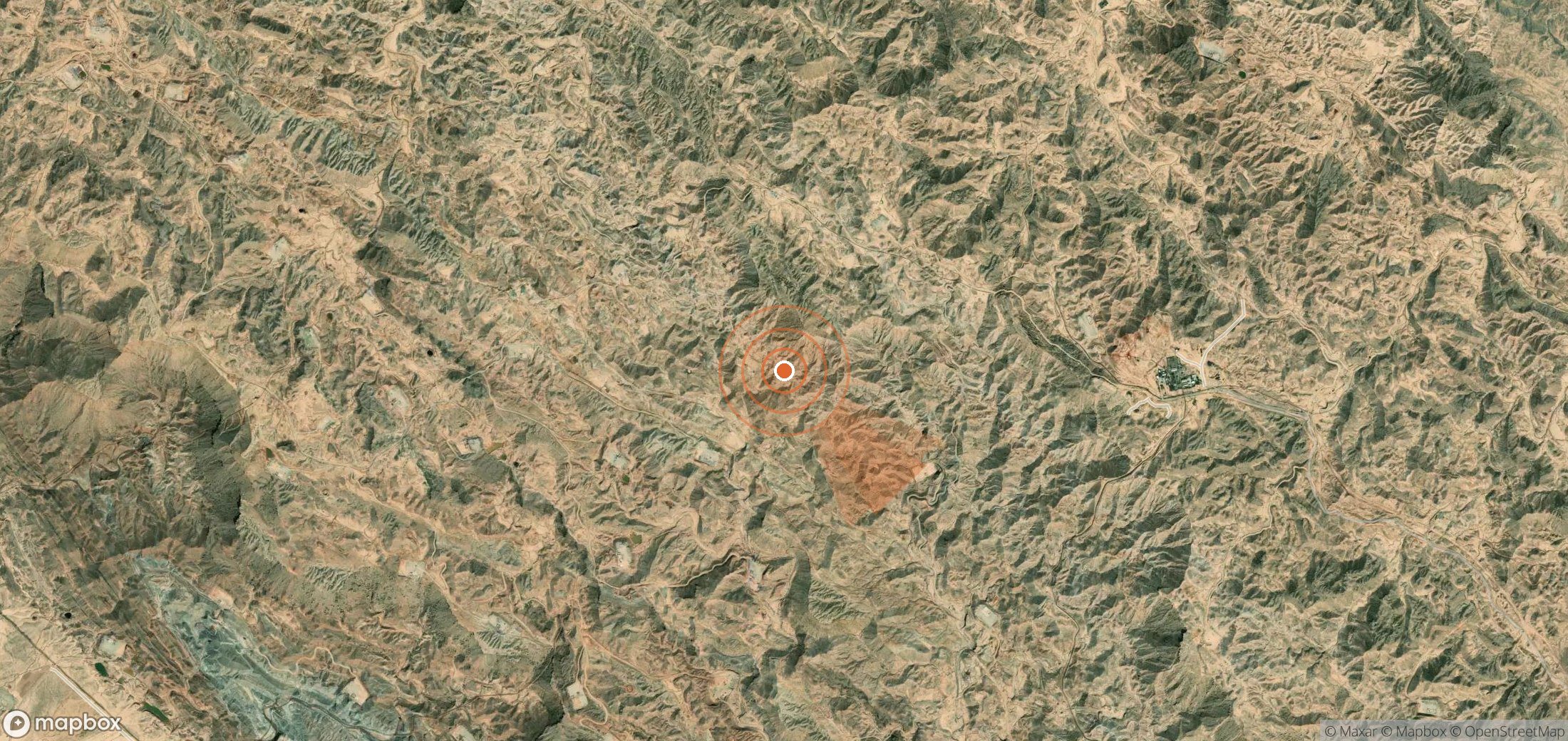 Satellite map of methane plume locations in Iran