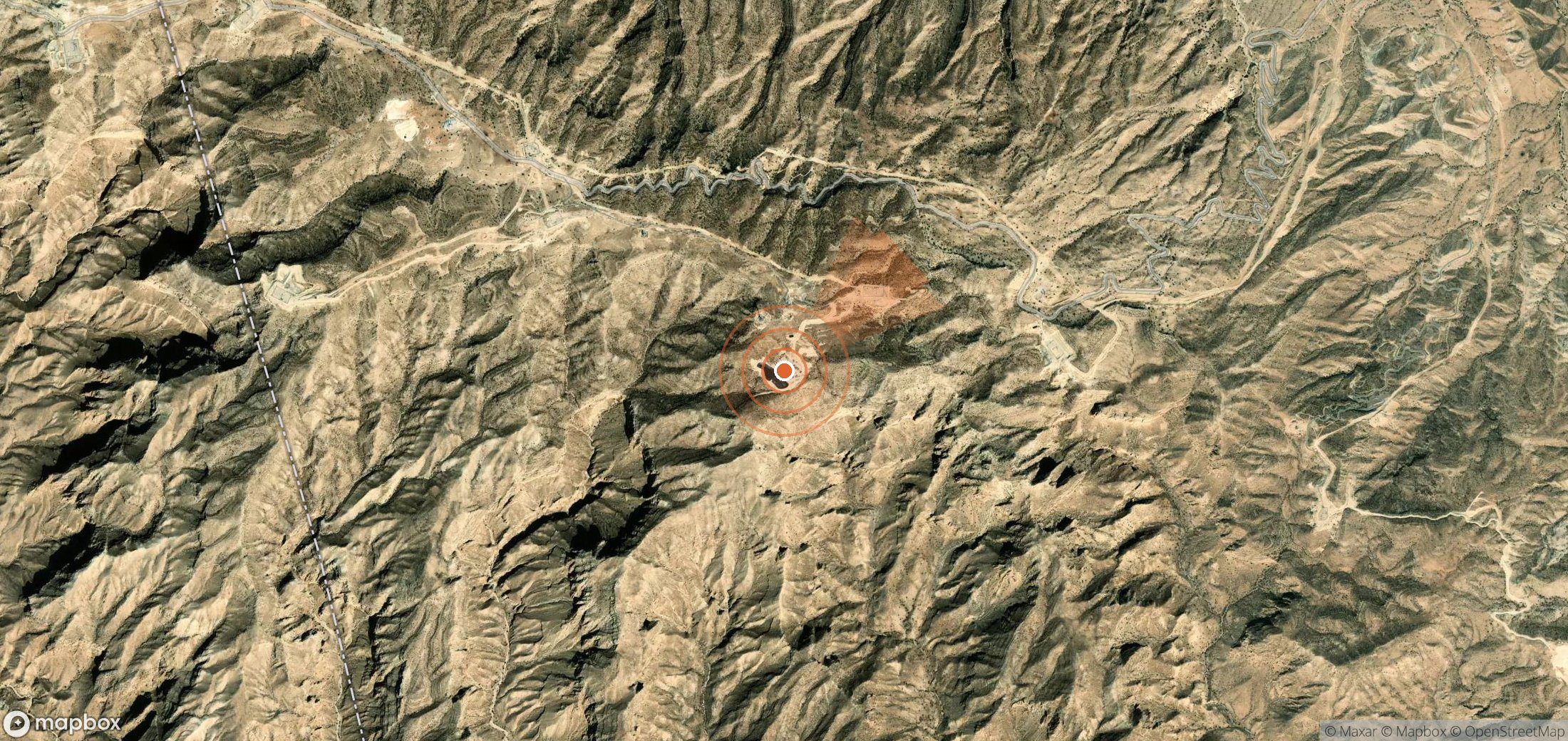 Mapa satelital de plumas de metano en Irán