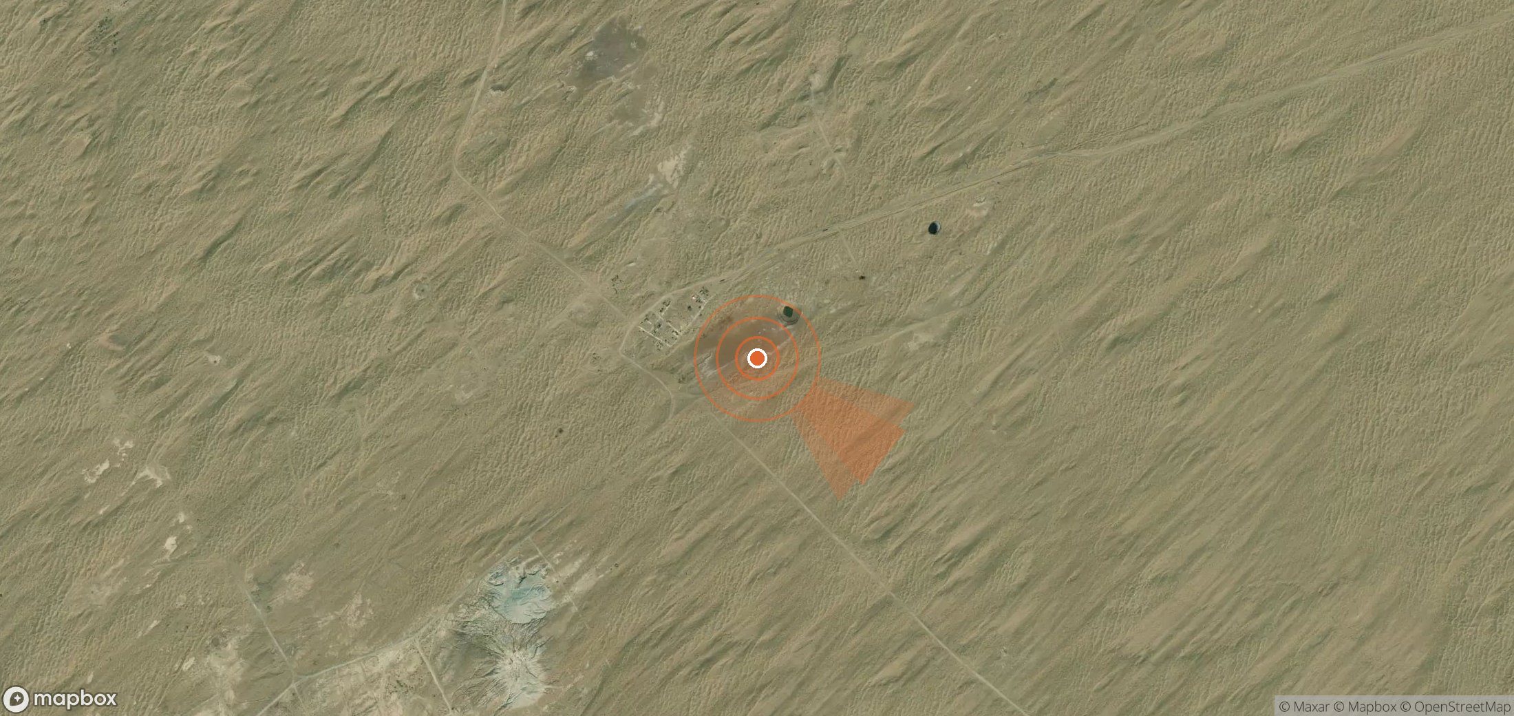 Mapa satelital de plumas de metano en Turkmenistán