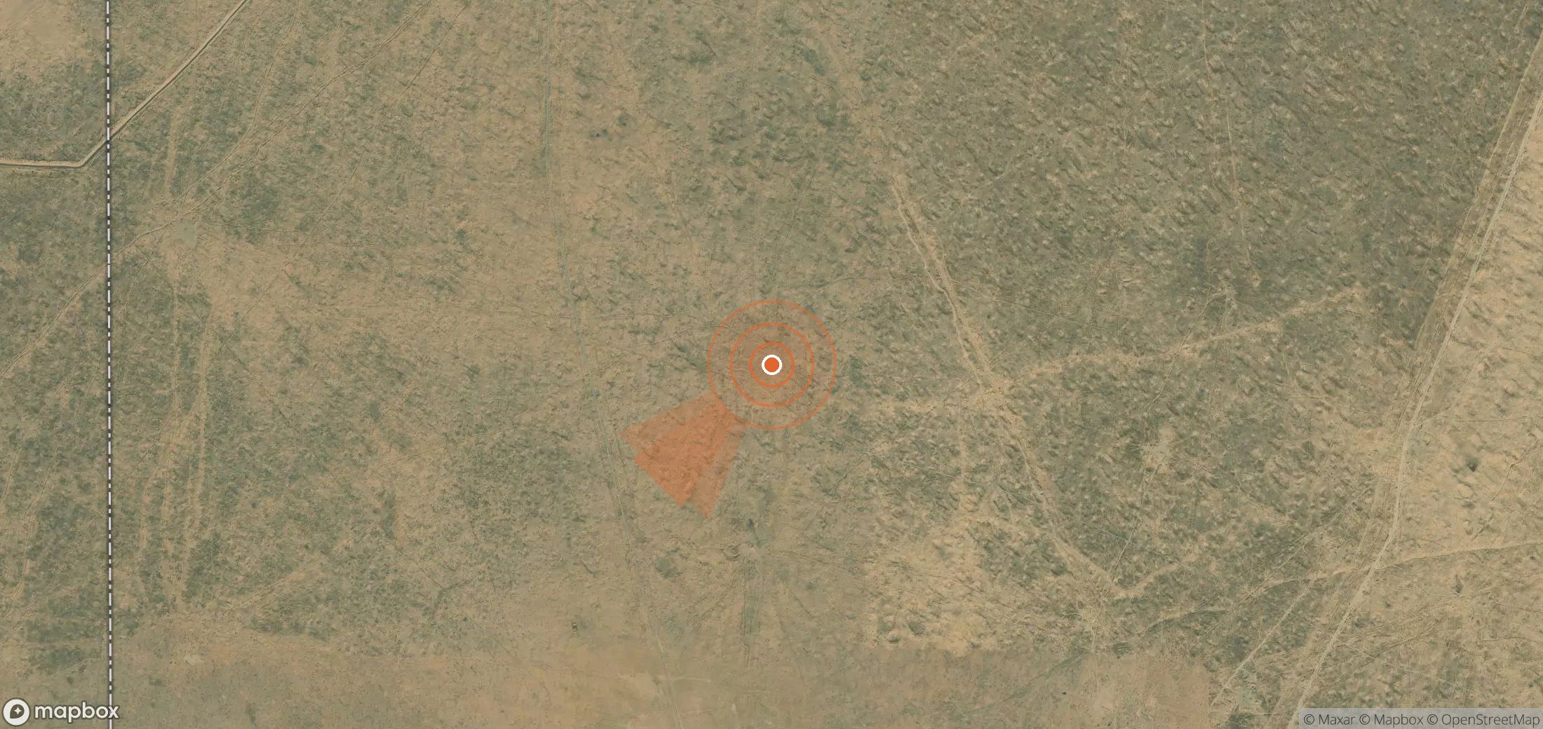 Mapa satelital de plumas de metano en Turkmenistán