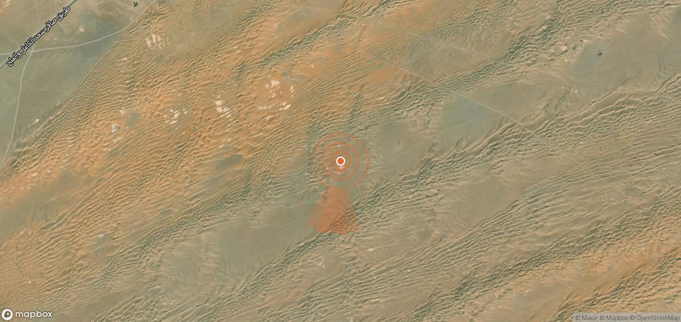 Satellite map of methane plume locations in Yemen