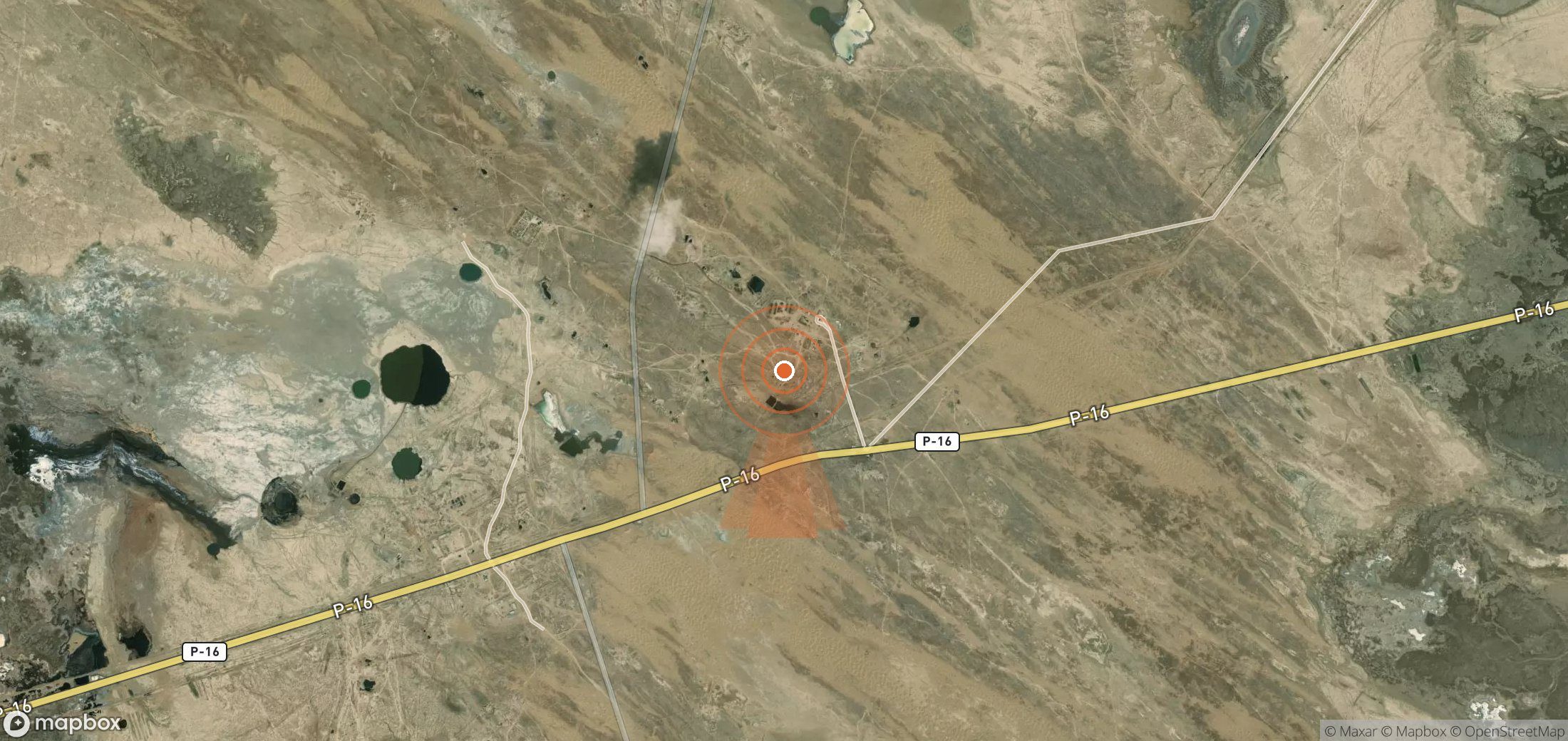 Mapa satelital de plumas de metano en Turkmenistán