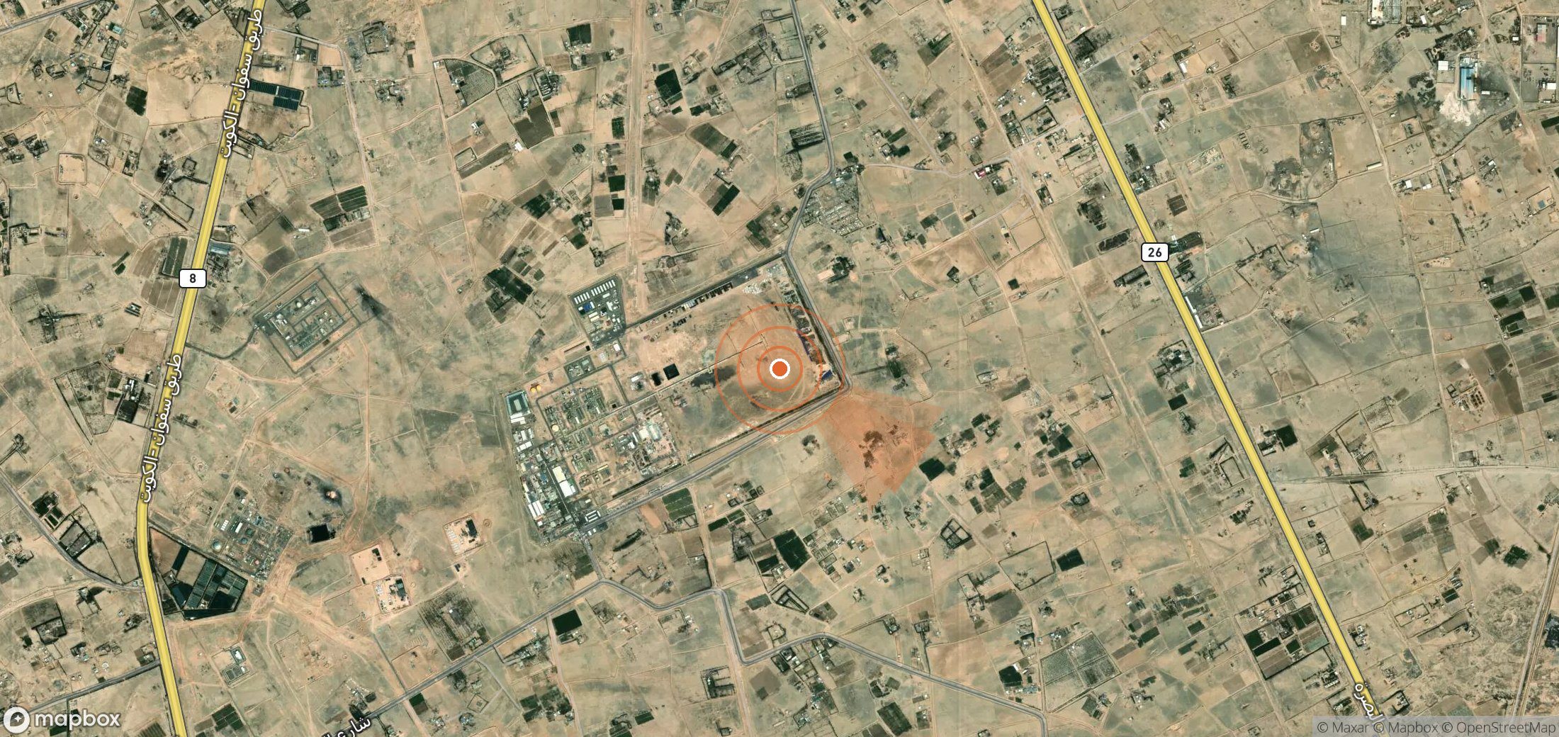 Mapa satelital de plumas de metano en Irak