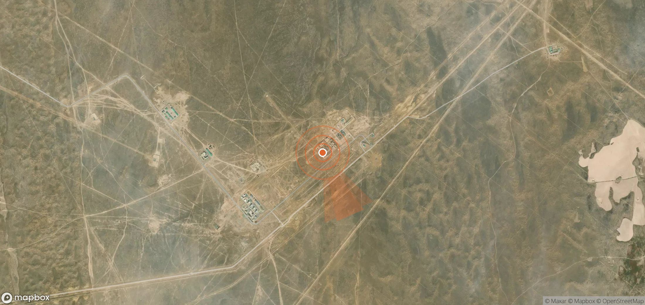 Mapa satelital de plumas de metano en Turkmenistán
