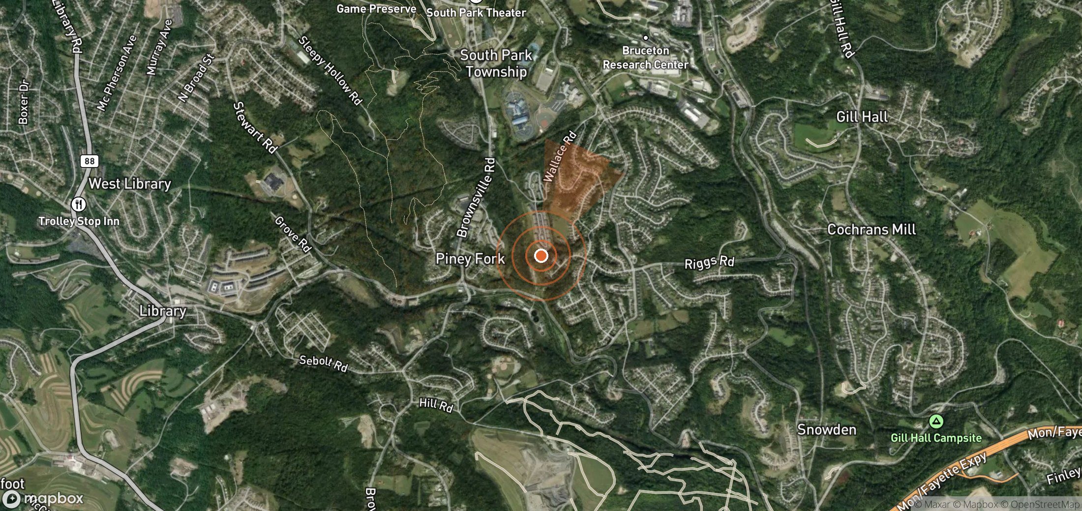 Satellite map of methane plume locations in United States