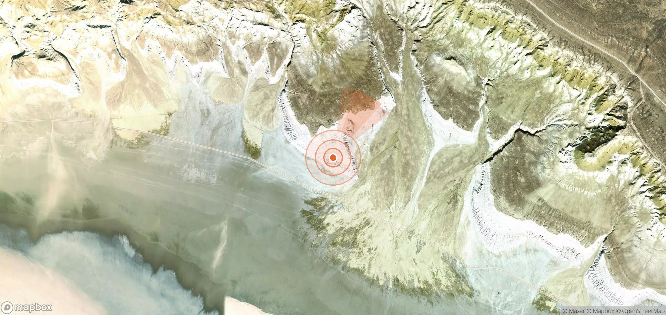 Mapa satelital de plumas de metano en Kazajistán