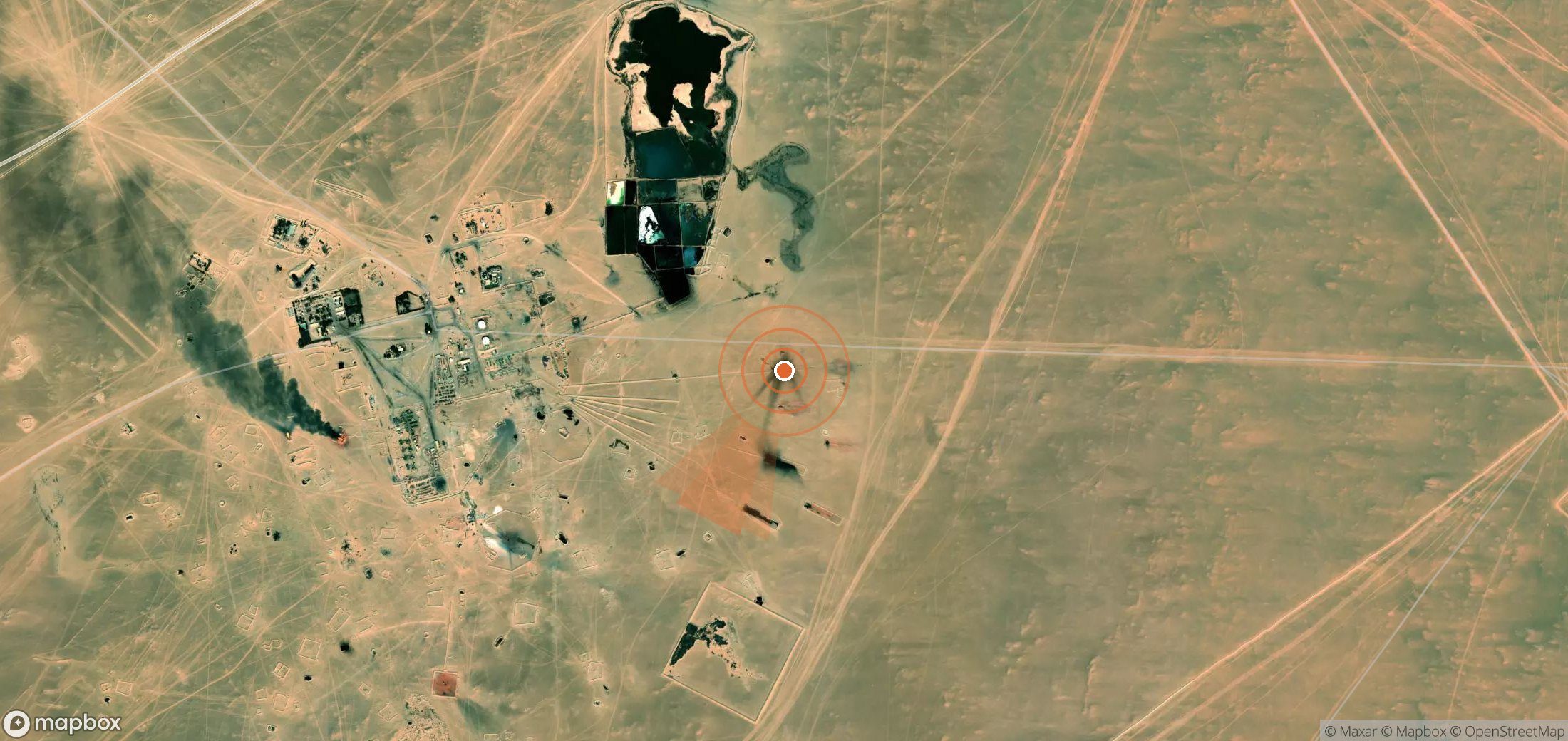 Mapa satelital de plumas de metano en Libia